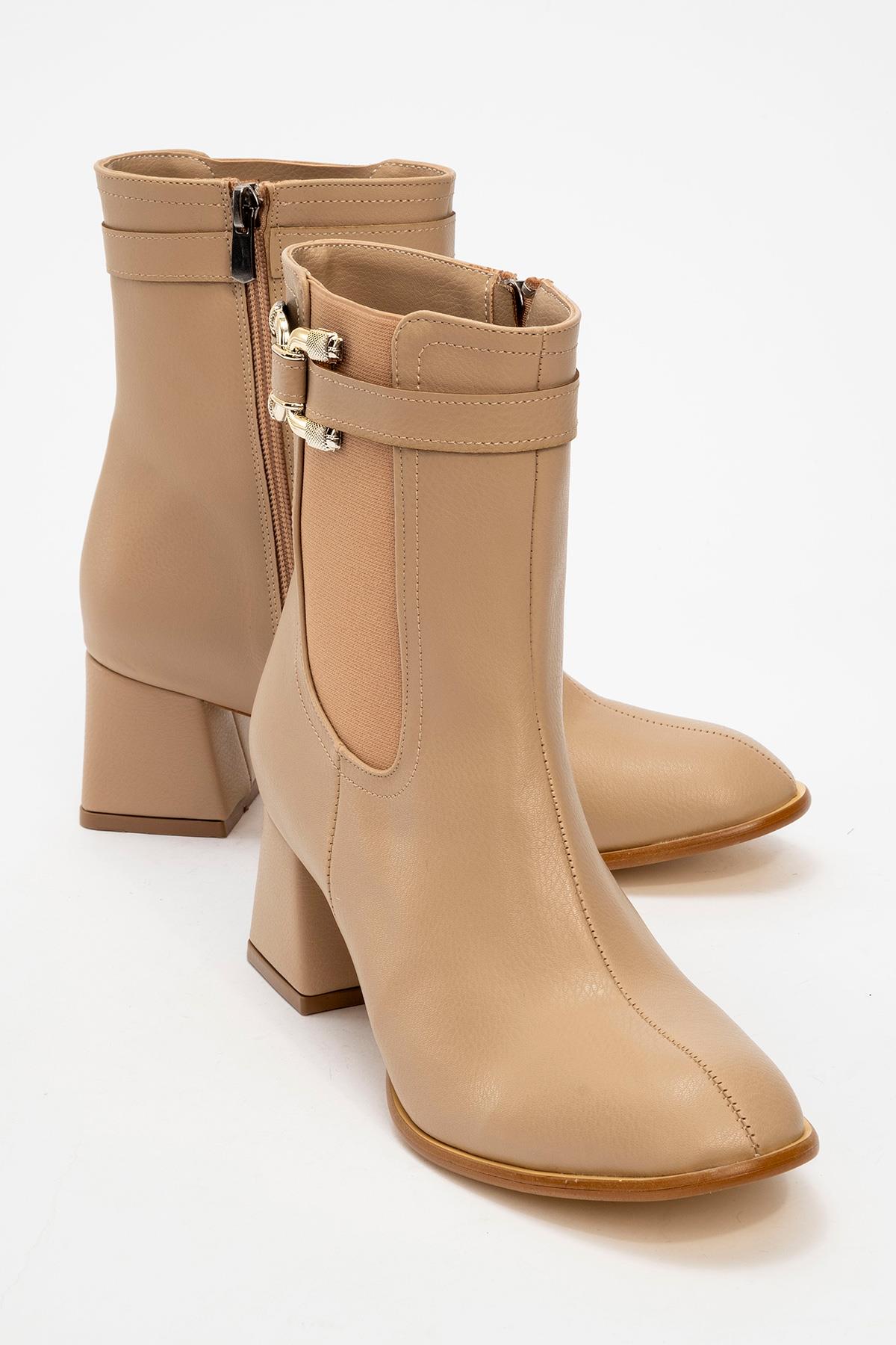 Tokalı Topuklu Bot NUDE CİLT - Görsel 3