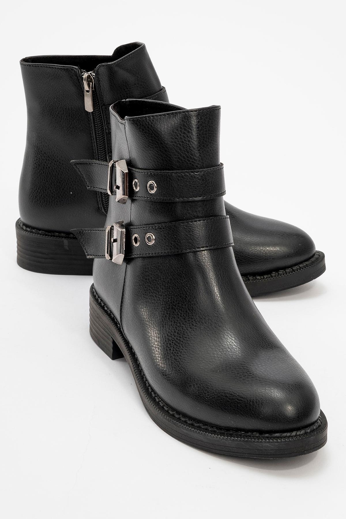Kadın Kemerli Bot SİYAH CİLT - Görsel 3