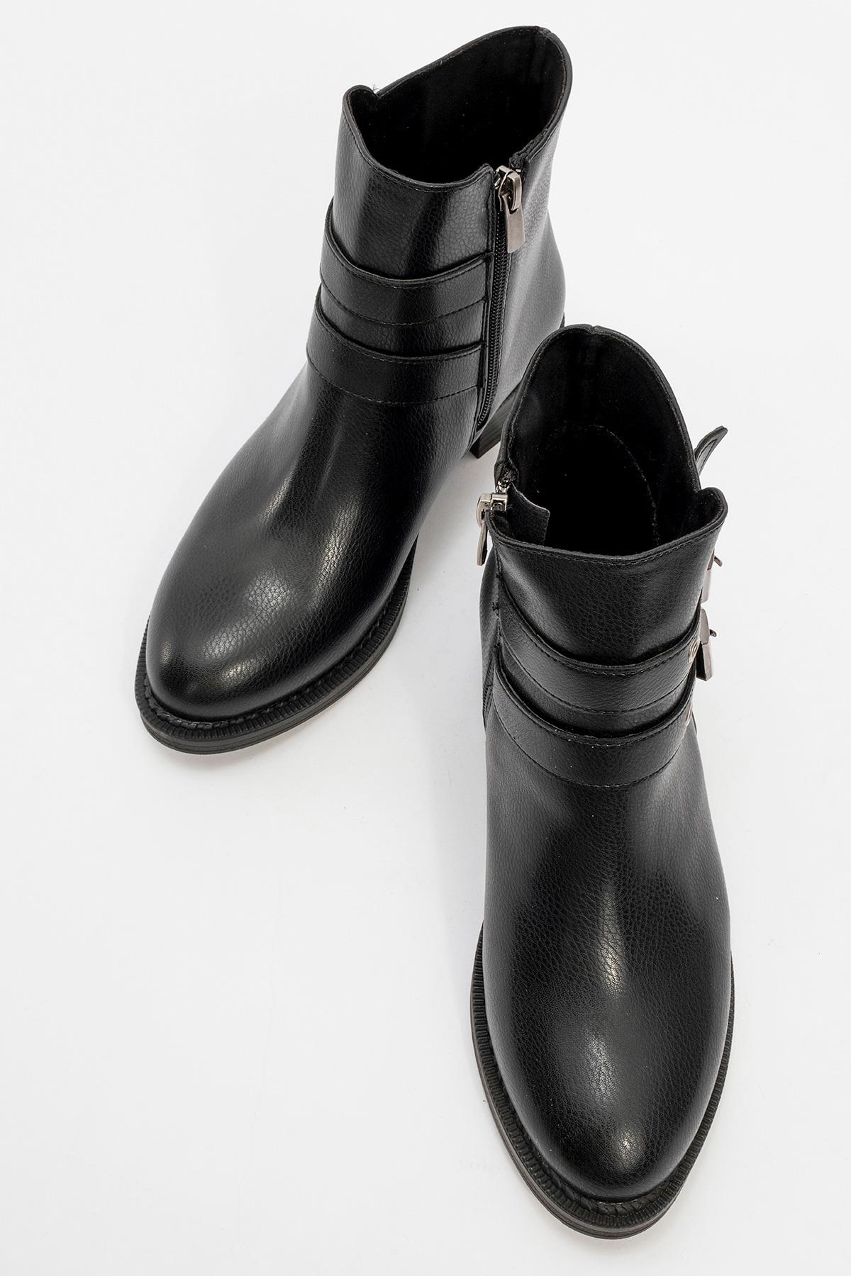 Kadın Kemerli Bot SİYAH CİLT - Görsel 6