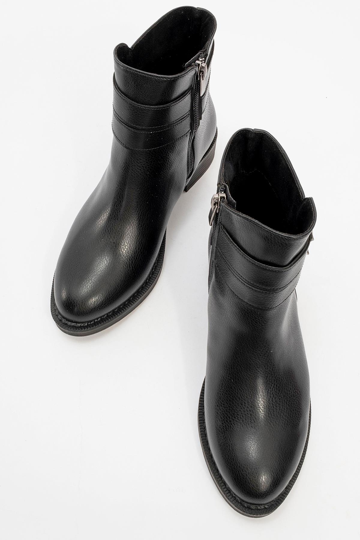 Kadın Kaydırmaz Kemerli Bot SİYAH CİLT - Görsel 6