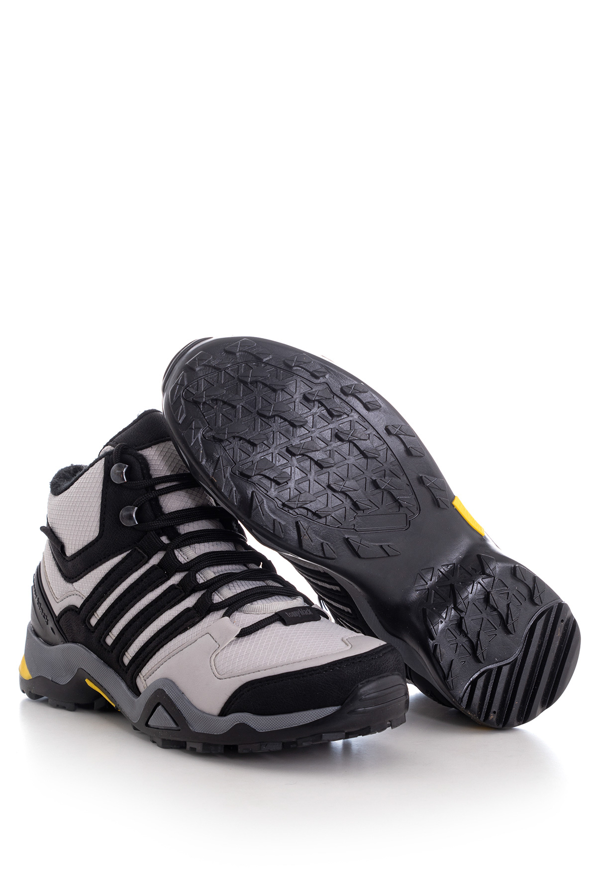 Unisex Gri Rahat Kalıp Yanı Şerit Detaylı Bağcıklı Trekking Bot - Görsel 4