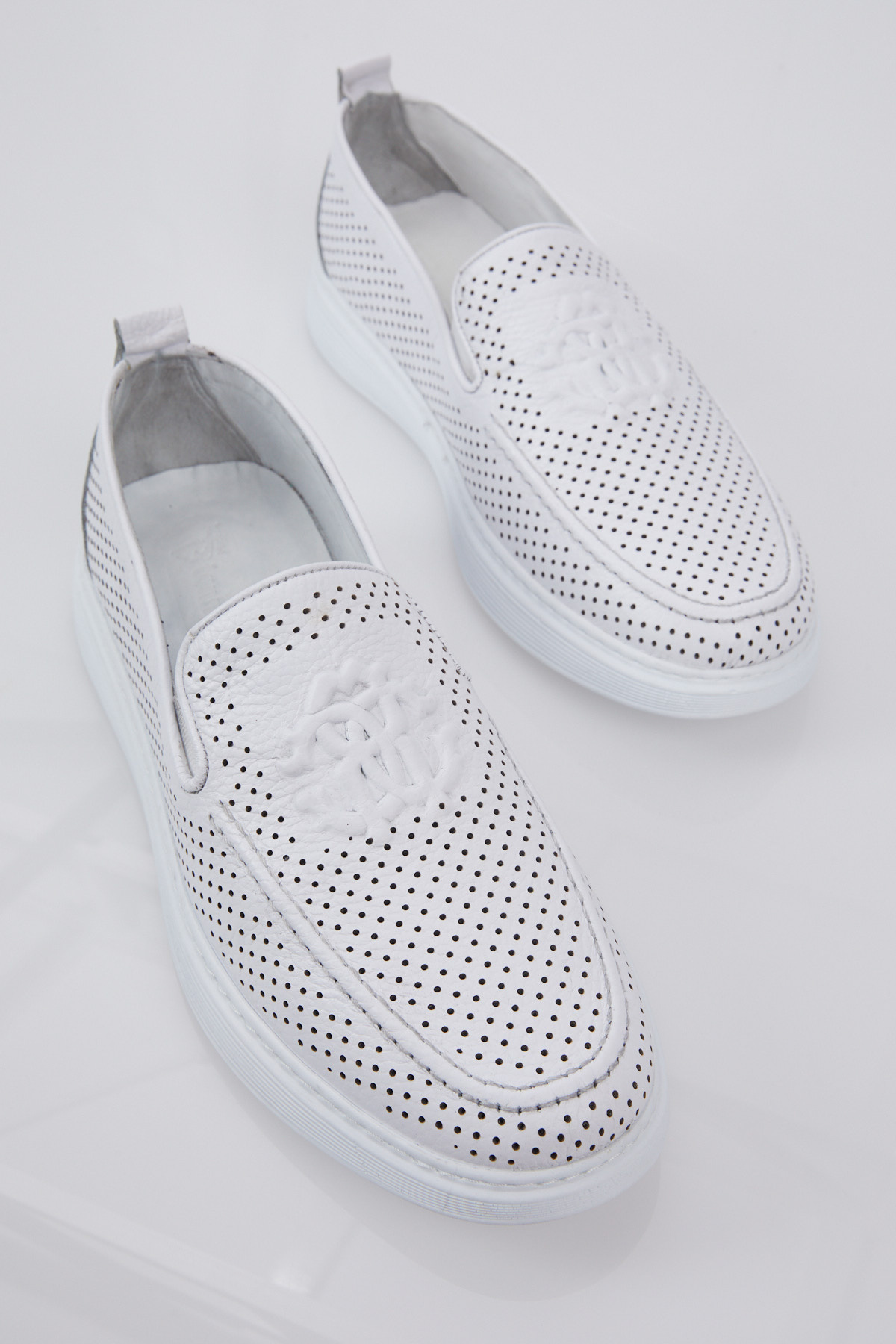 Tonny Black Tonny Black Erkek Beyaz Baskılı Rahat Kalıp Hakiki Deri Loafer Flo'da! Beyaz - 2. görsel