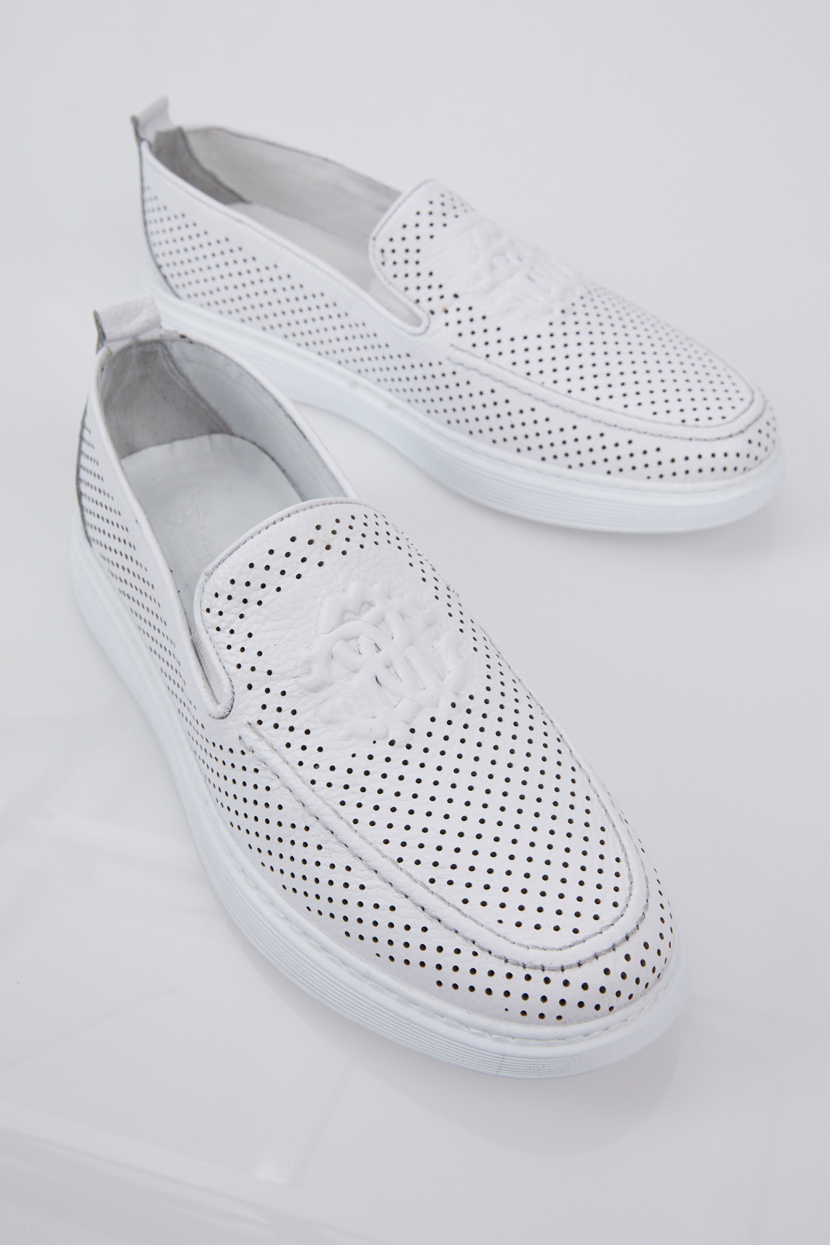 Tonny Black Tonny Black Erkek Beyaz Baskılı Rahat Kalıp Hakiki Deri Loafer Flo'da! Beyaz - 3. görsel