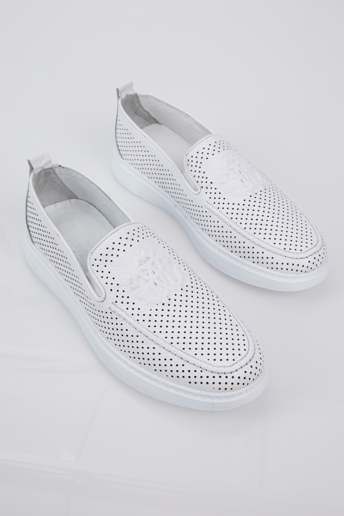 Tonny Black Tonny Black Erkek Beyaz Baskılı Rahat Kalıp Hakiki Deri Loafer Flo'da! Beyaz - 4. görsel