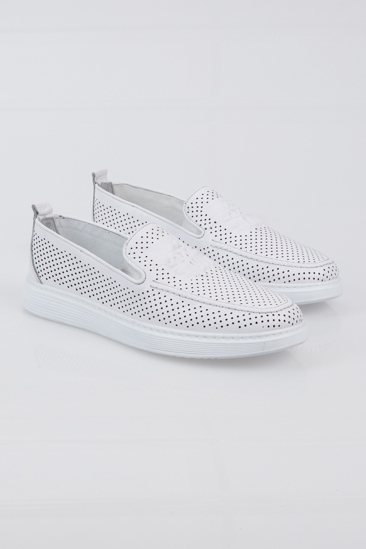 Tonny Black Tonny Black Erkek Beyaz Baskılı Rahat Kalıp Hakiki Deri Loafer Flo'da! Beyaz - 5. görsel