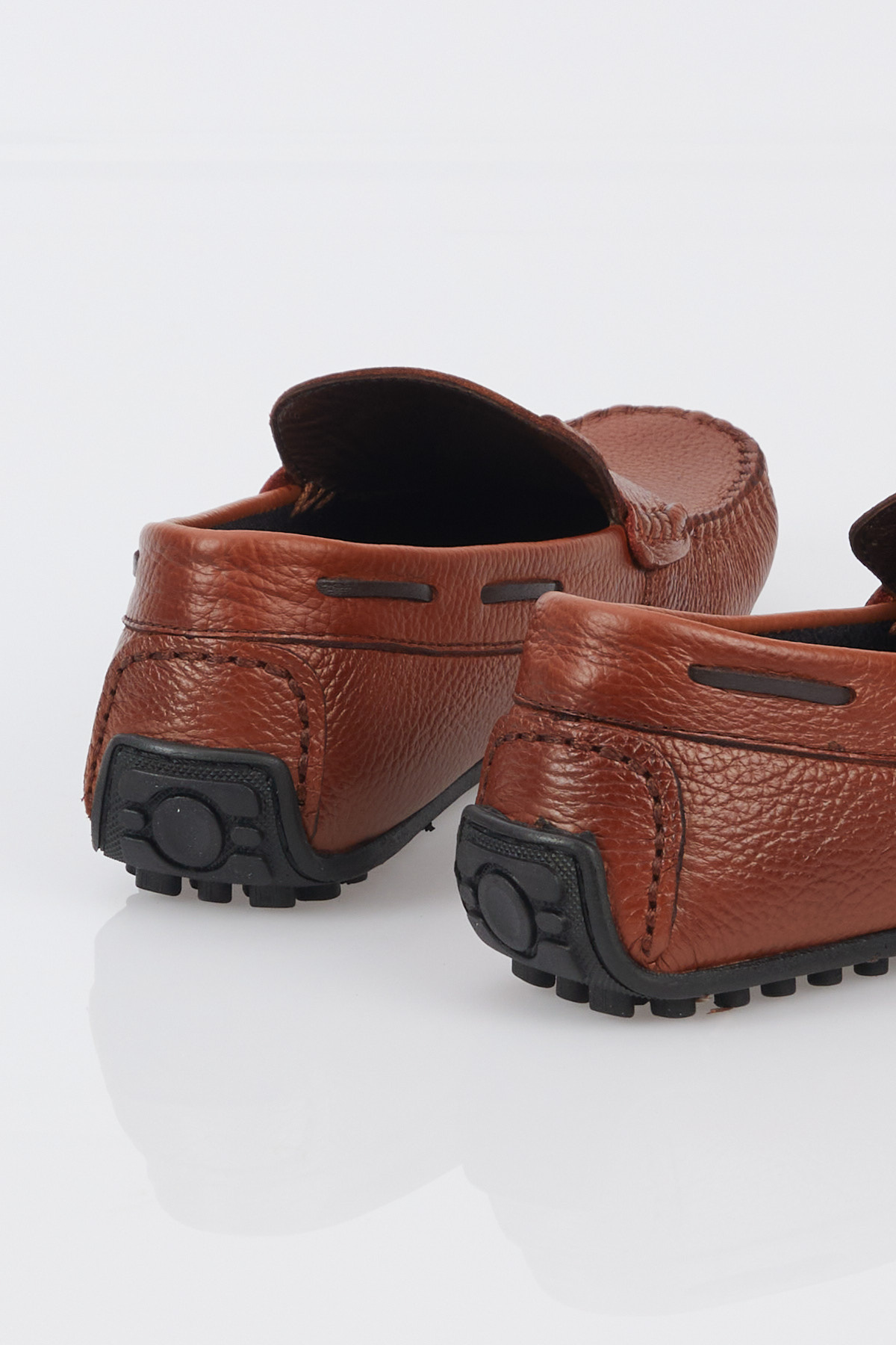 Erkek Taba Önü Püskül Detaylı Rahat Kalıp Hakiki Deri Loafer - Görsel 6