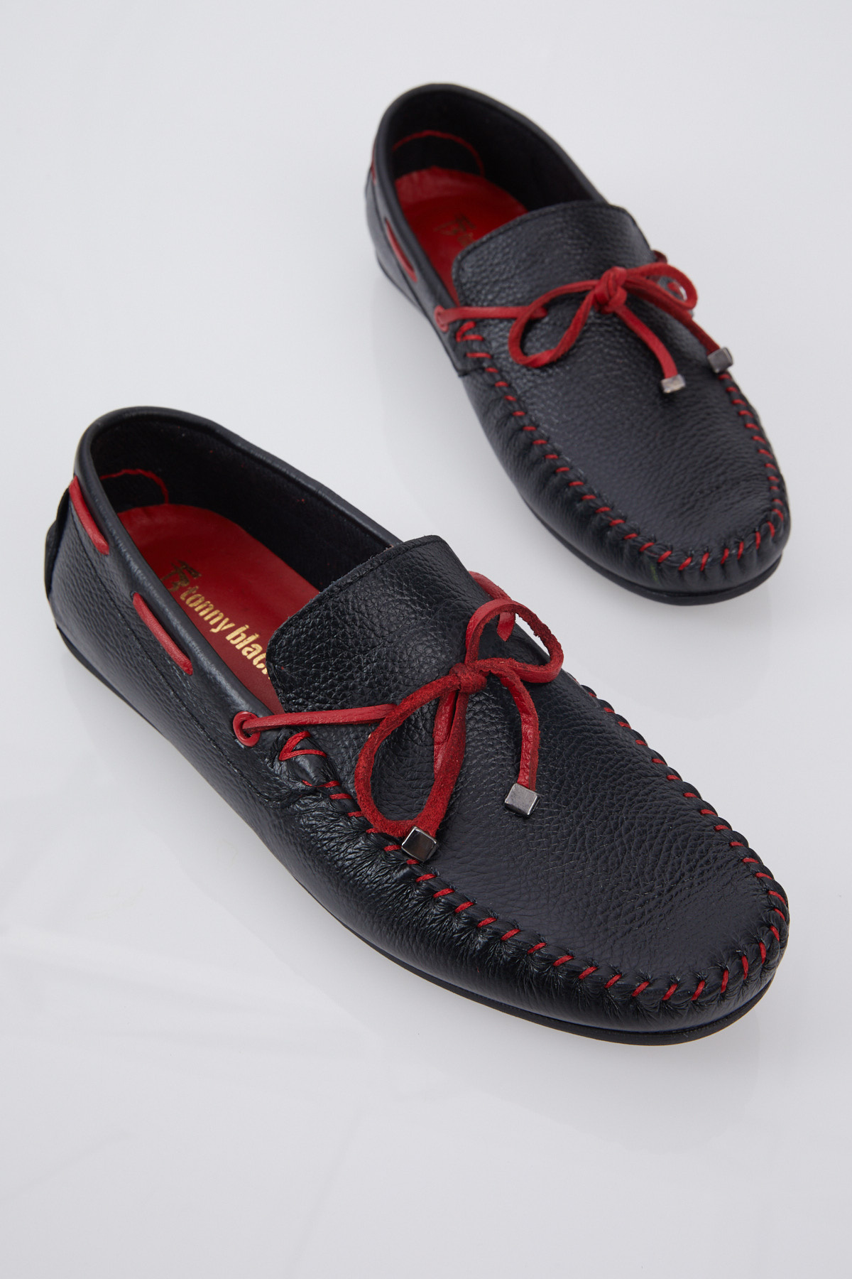 Erkek Siyah İp Detaylı Rahat Kalıp Hakiki Deri Loafer - Görsel 3
