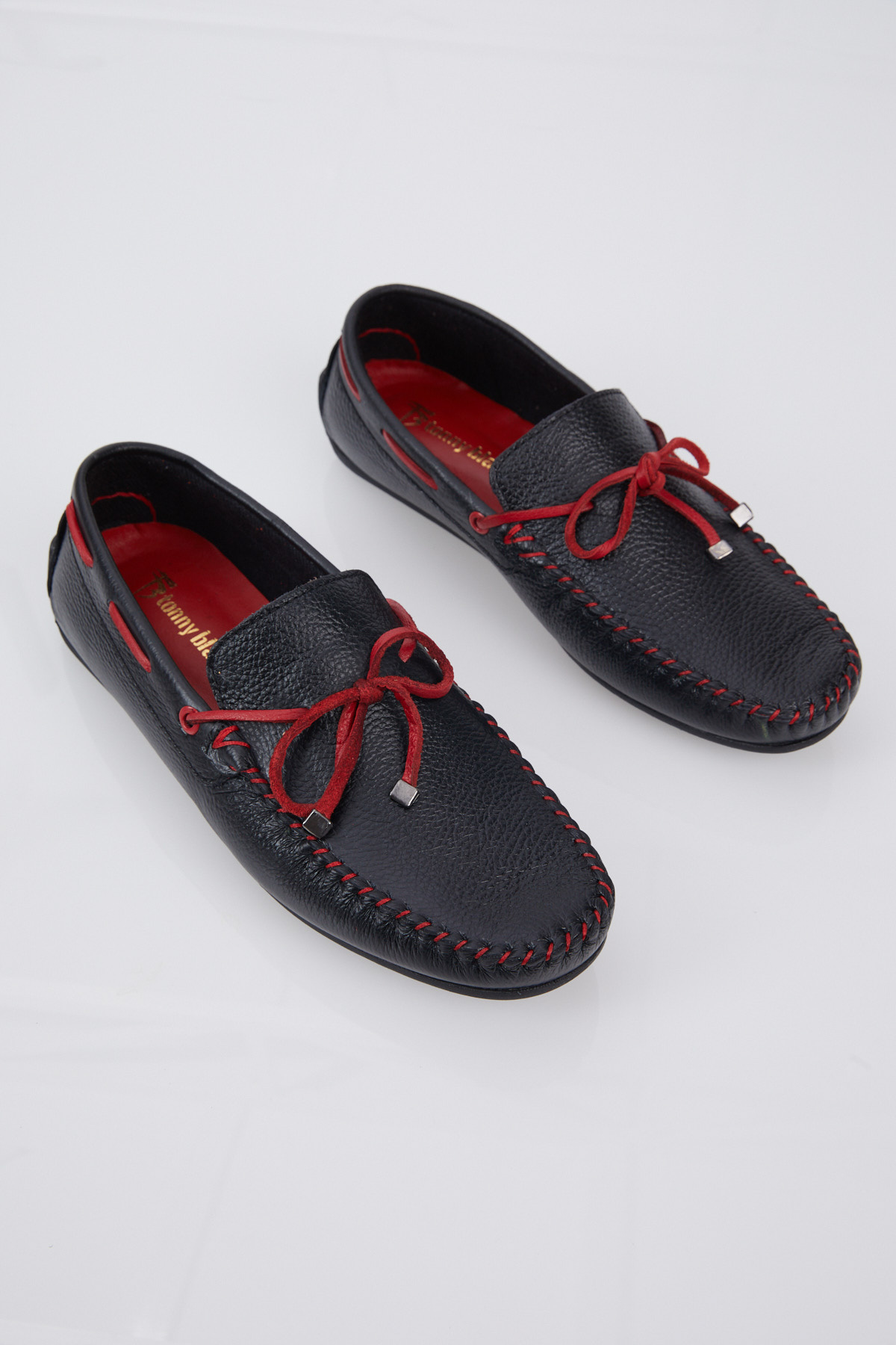 Erkek Siyah İp Detaylı Rahat Kalıp Hakiki Deri Loafer - Görsel 4
