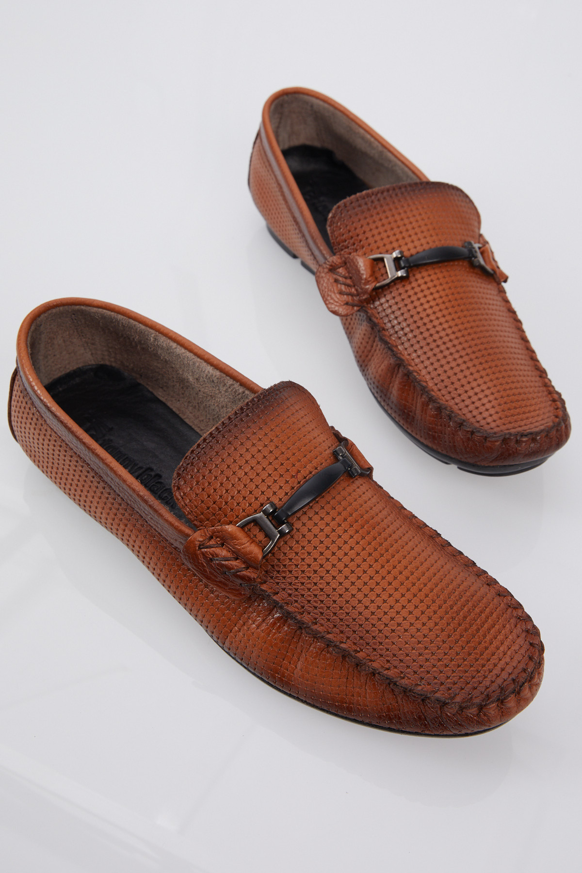 Erkek Taba Toka Detaylı Rahat Kalıp Hakiki Deri Loafer - Görsel 3