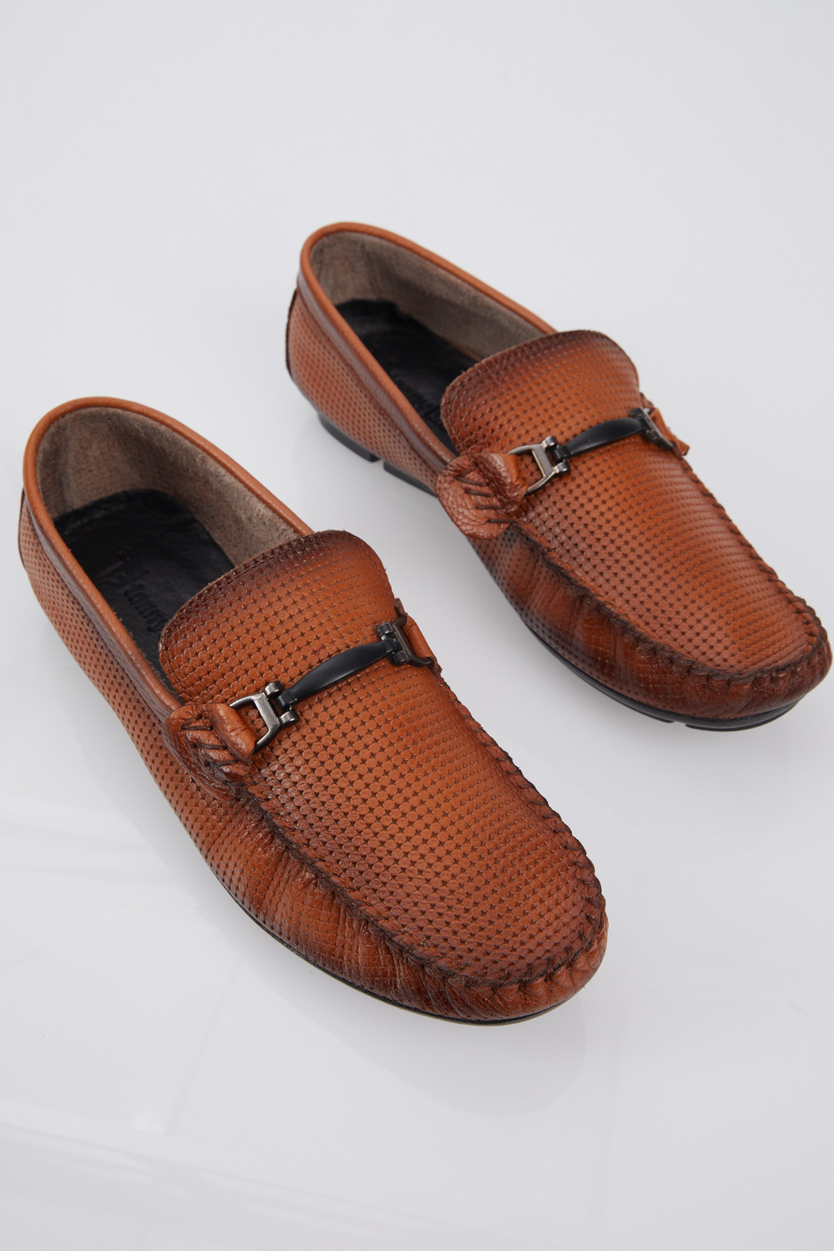 Erkek Taba Toka Detaylı Rahat Kalıp Hakiki Deri Loafer - Görsel 4