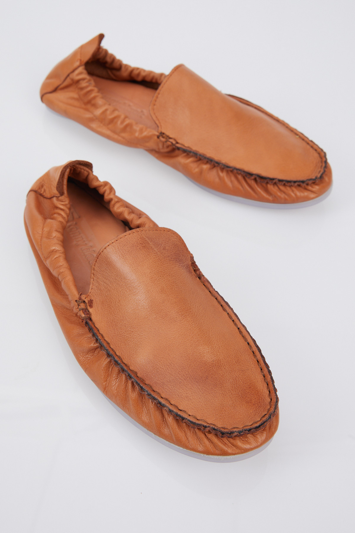 Erkek Taba Arkası Lastikli Rahat Kalıp Hakiki Deri Loafer - Görsel 4