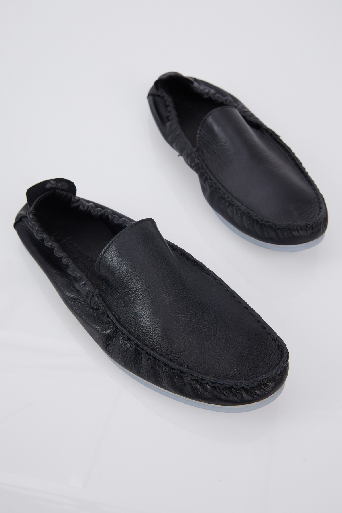 Erkek Siyah Arkası Lastikli Rahat Kalıp Hakiki Deri Loafer - Görsel 3