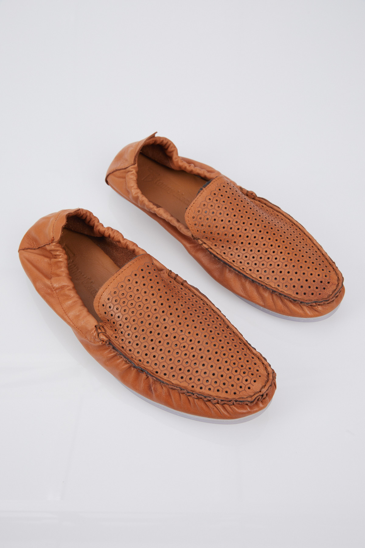 Erkek Taba Arkası Lastikli Hakiki Deri Loafer - Görsel 5