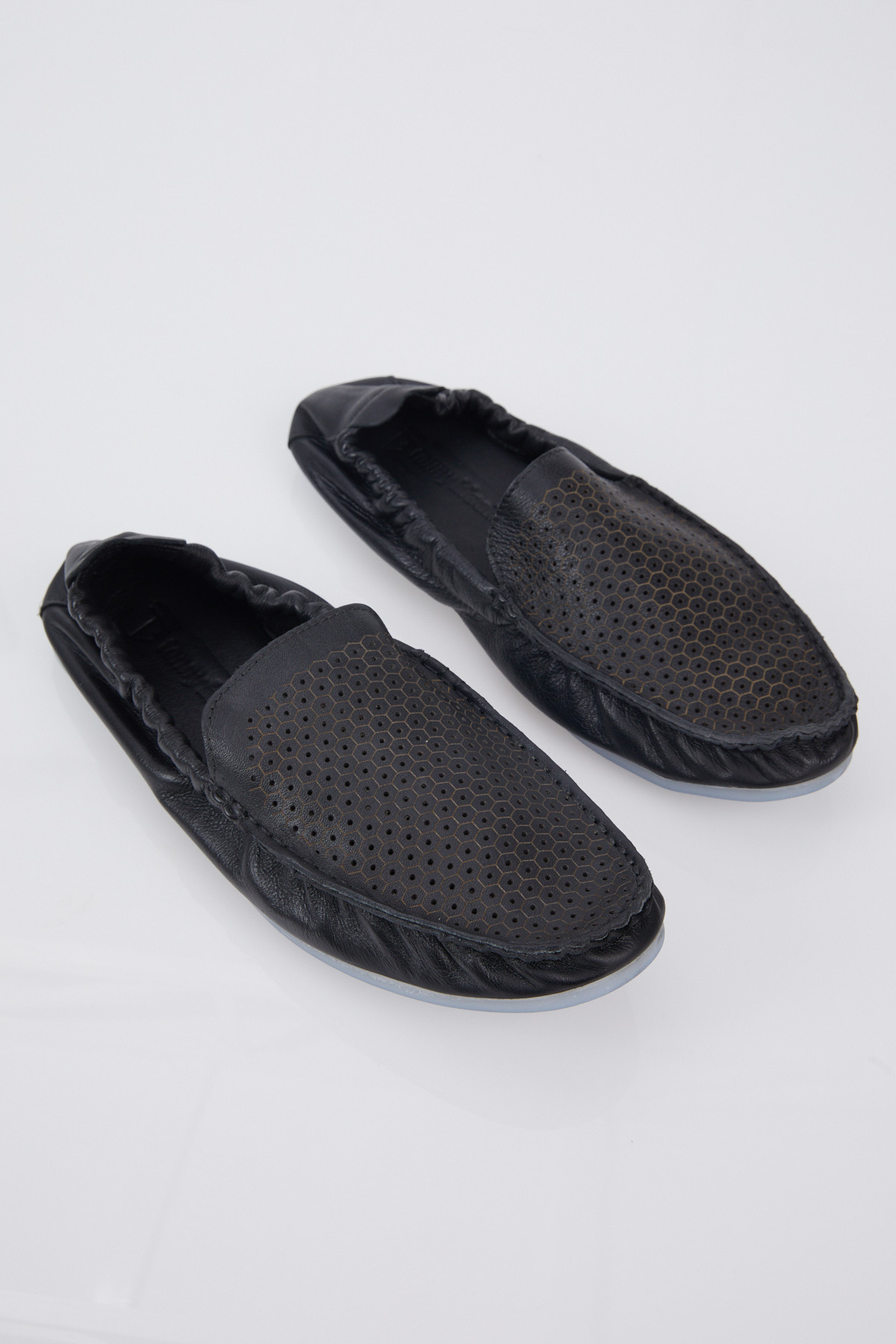 Erkek Siyah Arkası Lastikli Hakiki Deri Loafer - Görsel 3