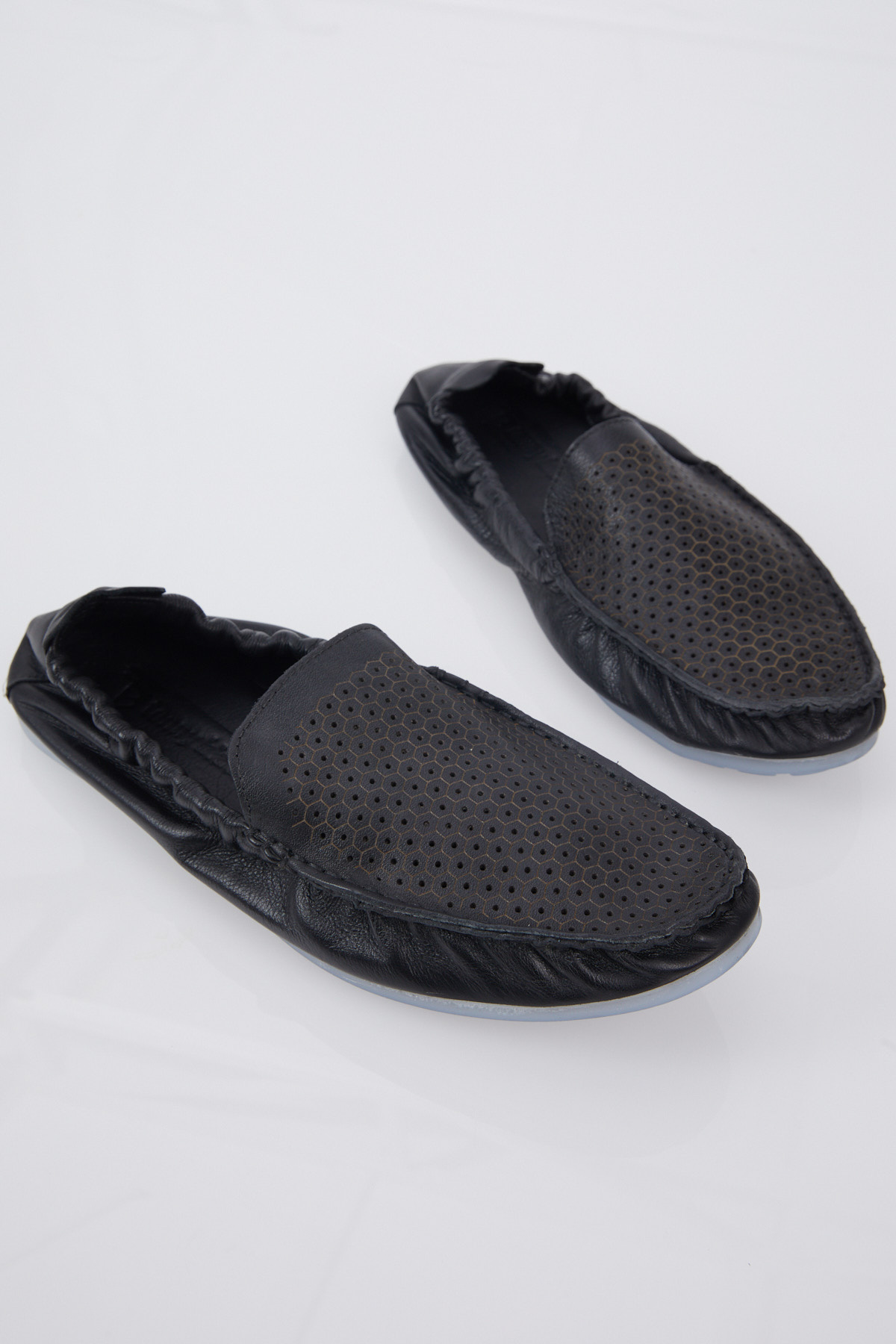 Erkek Siyah Arkası Lastikli Hakiki Deri Loafer - Görsel 4