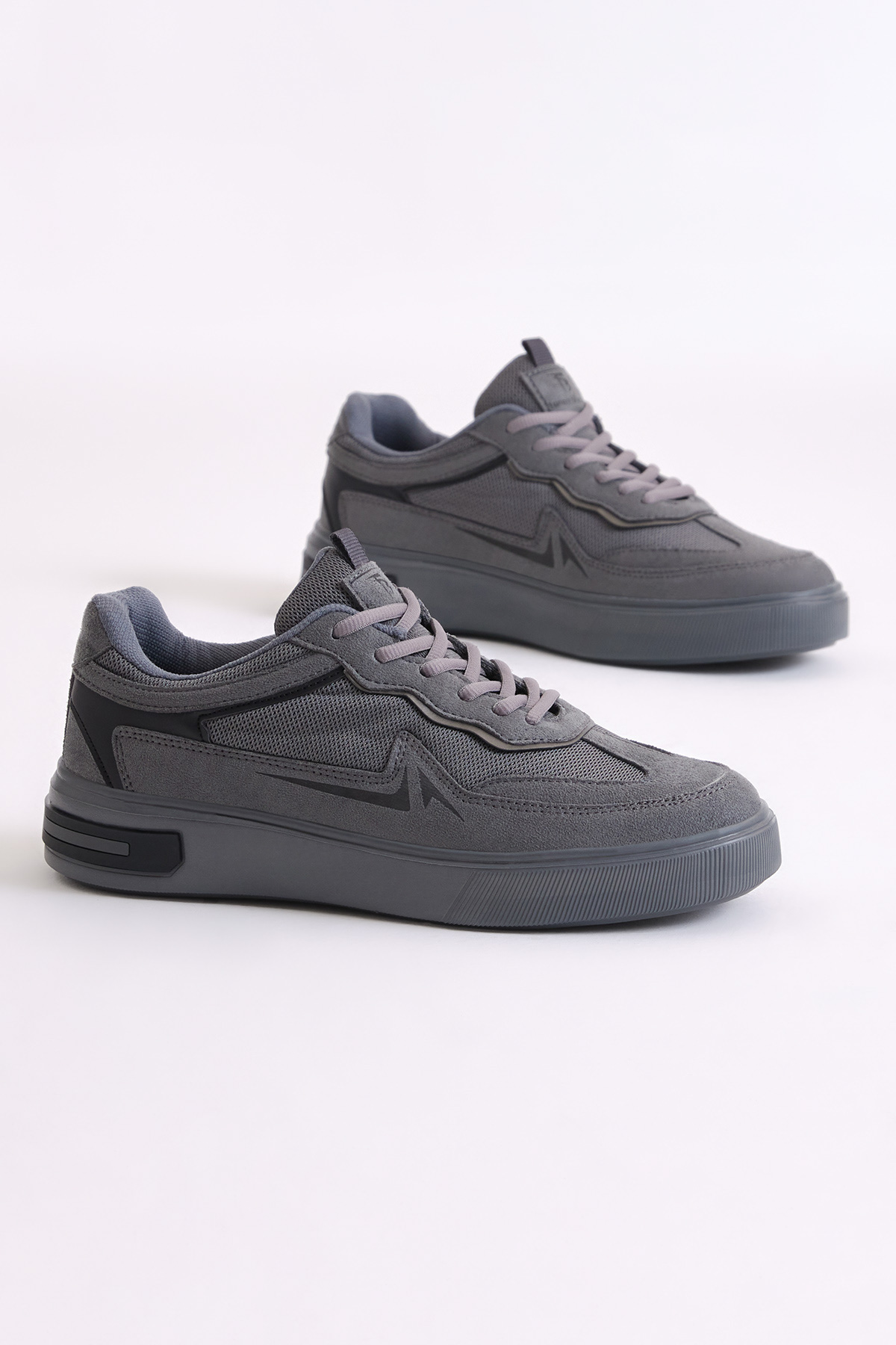 Erkek Füme Rahat Kalıp Faylon Taban Bağcıklı Spor Ayakkabı - Görsel 4