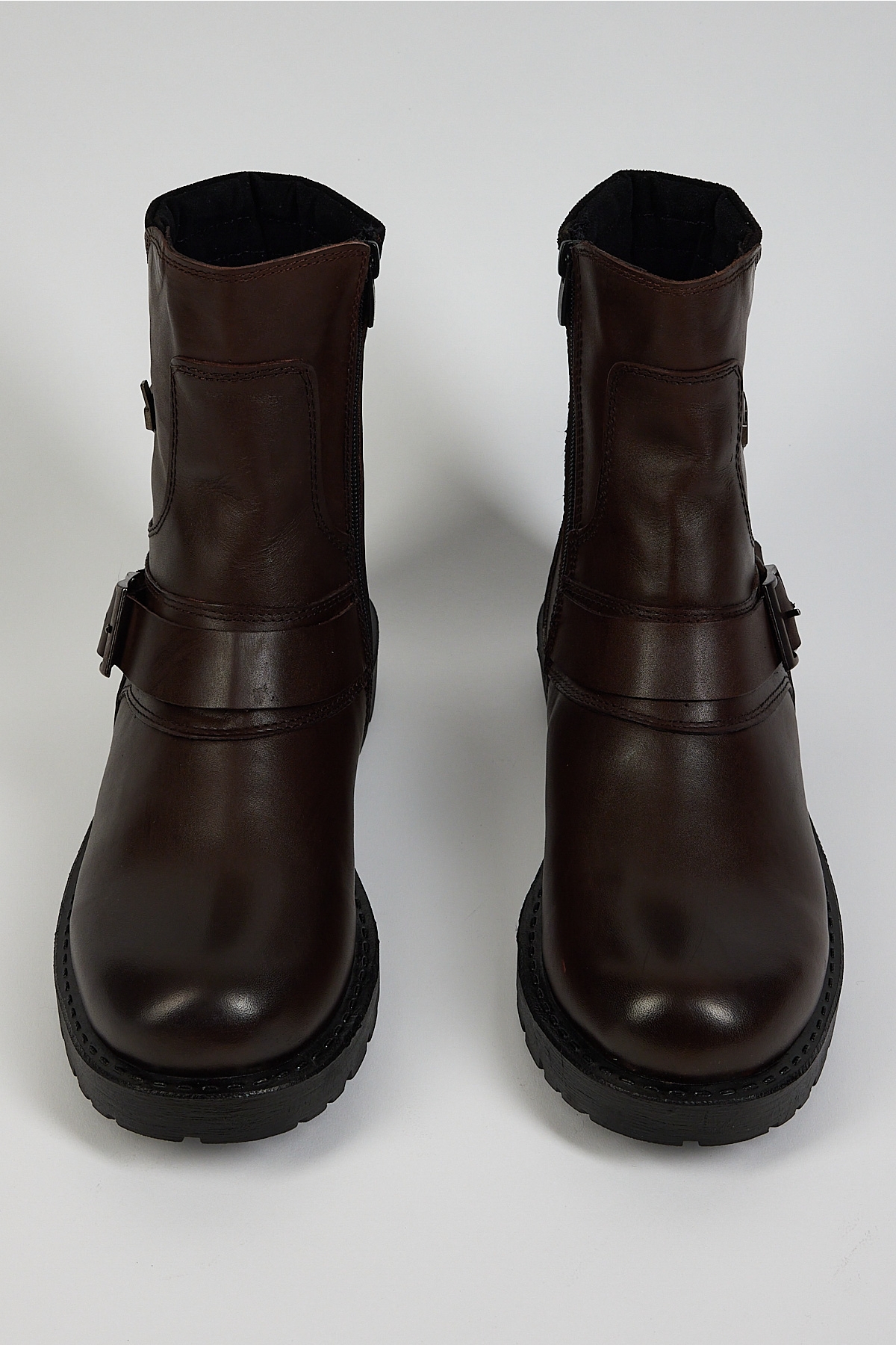 Erkek Kahve Siyah Rahat Kalıp Tokalı Hakiki Deri Fermuarlı Bot - Görsel 3
