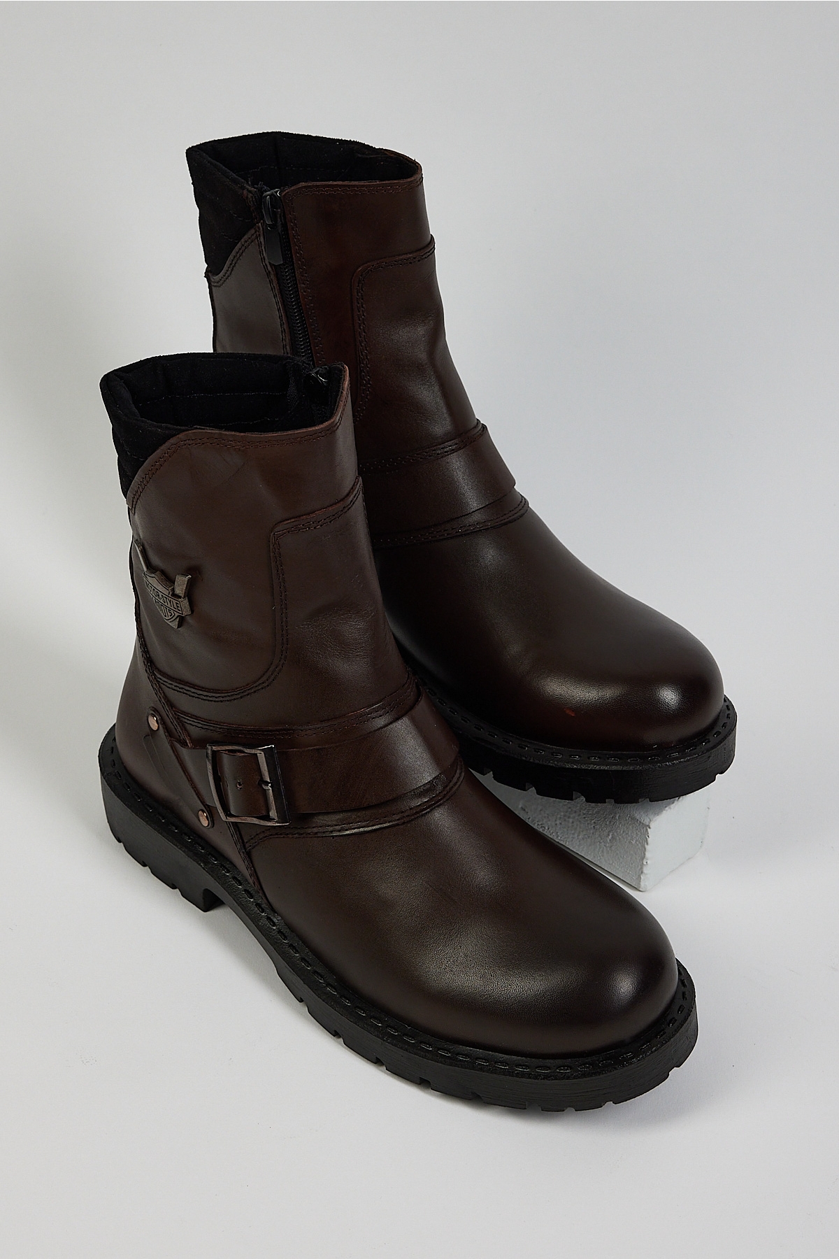 Erkek Kahve Siyah Rahat Kalıp Tokalı Hakiki Deri Fermuarlı Bot - Görsel 4