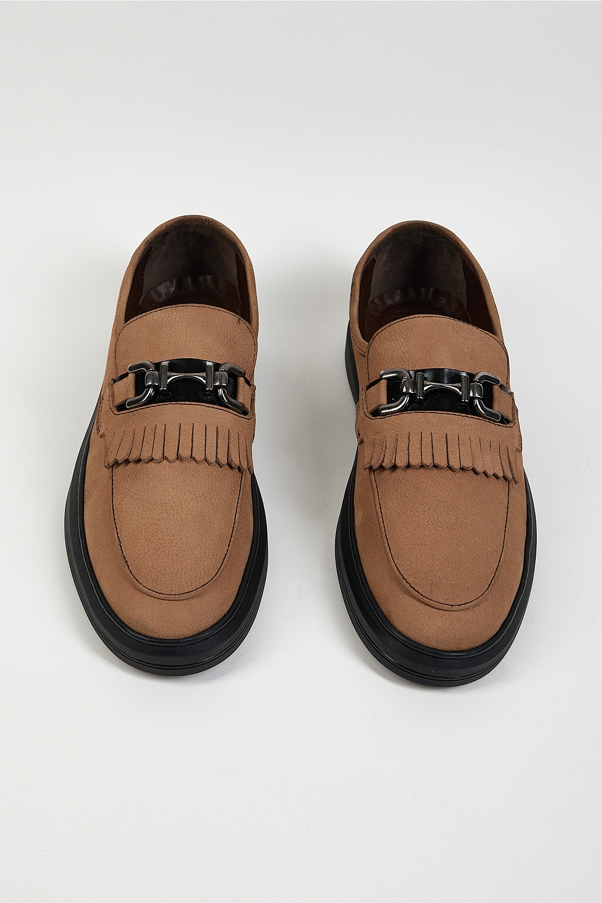 Erkek Kum Rahat Kalıp Hakiki Deri Püsküllü Tokalı Loafer - Görsel 3