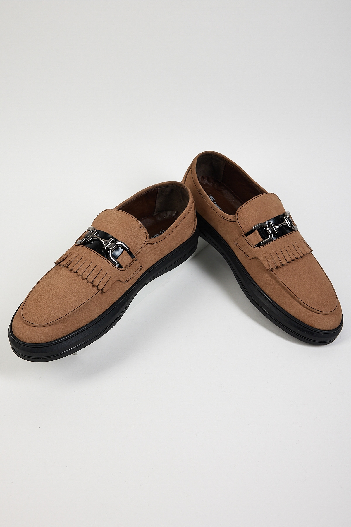 Erkek Kum Rahat Kalıp Hakiki Deri Püsküllü Tokalı Loafer - Görsel 5