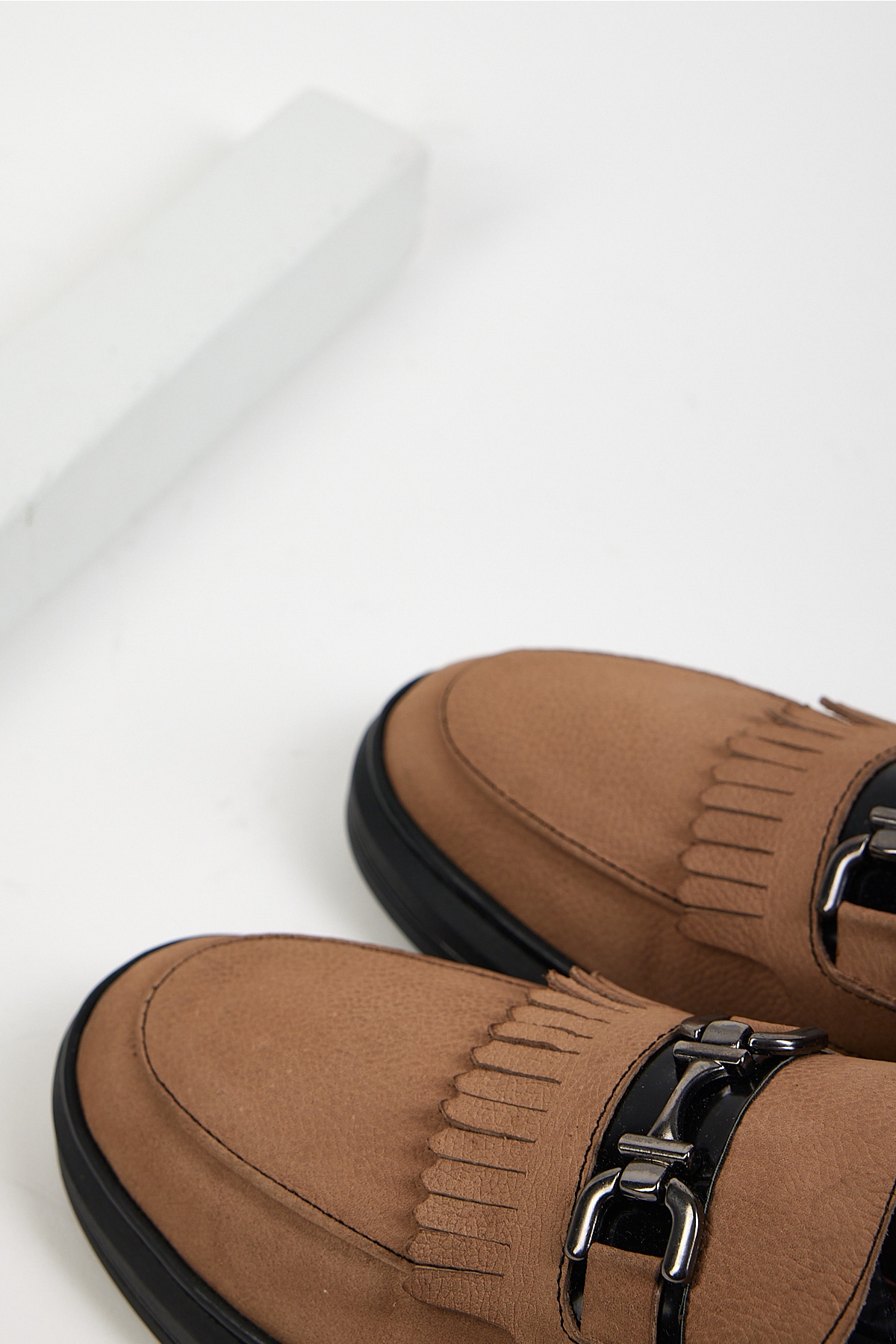 Erkek Kum Rahat Kalıp Hakiki Deri Püsküllü Tokalı Loafer - Görsel 6