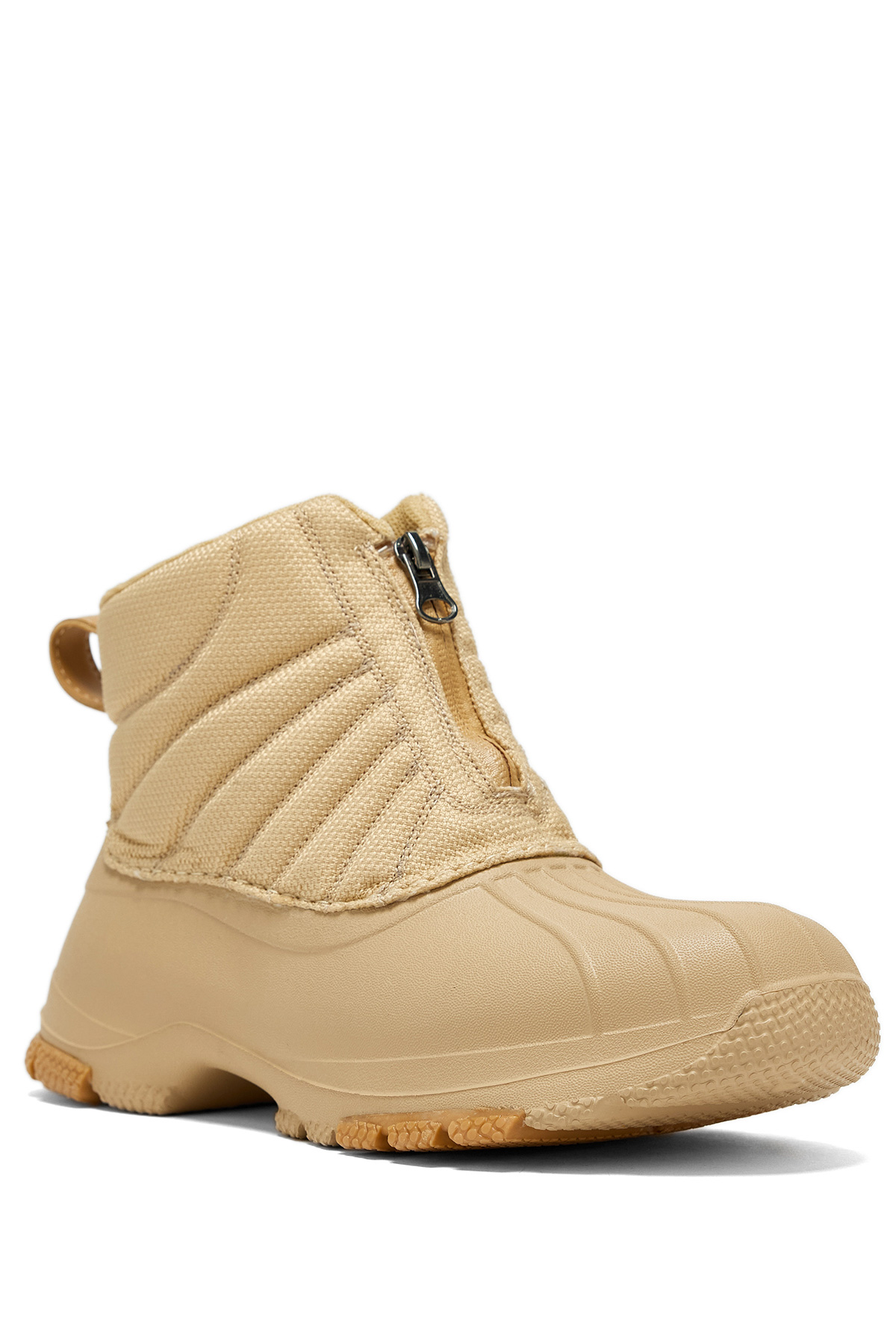 Kadın Bej Rahat Kalıp Fermuarlı Bot - Görsel 2