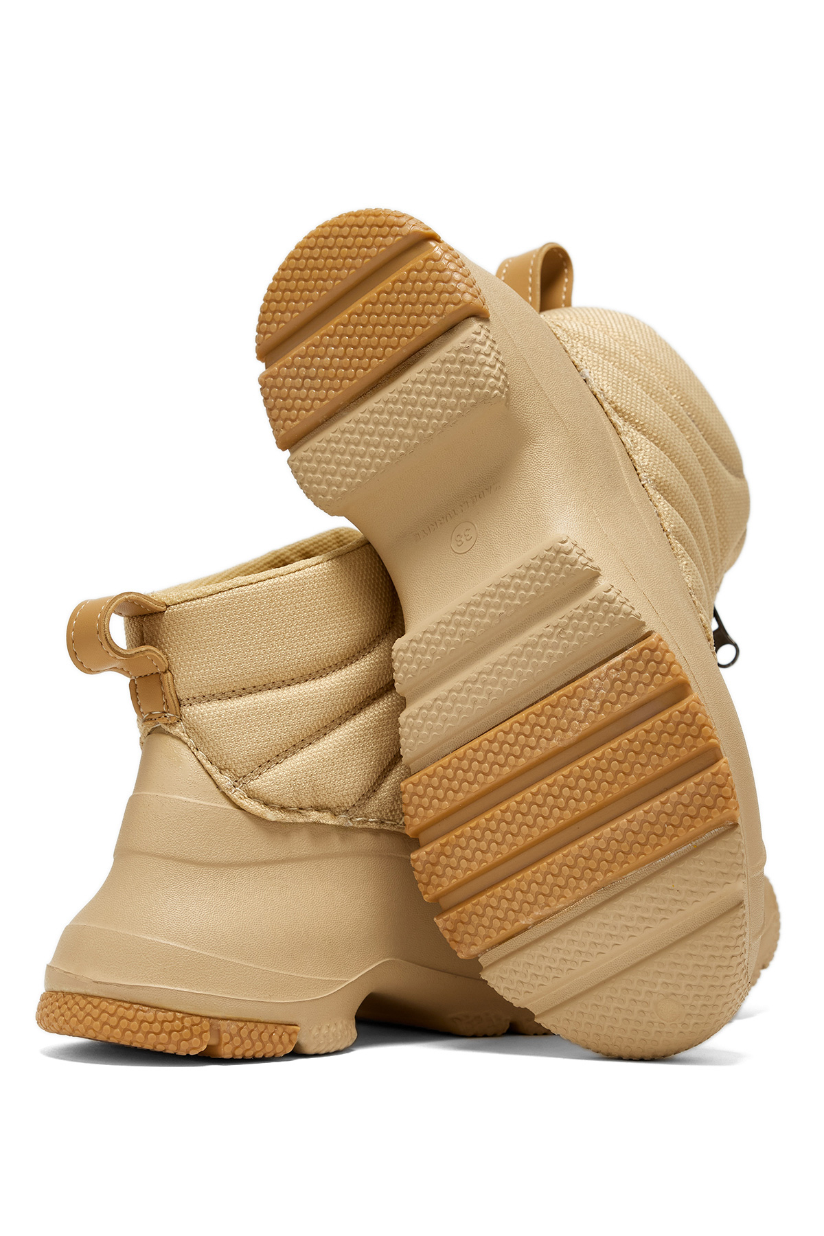 Kadın Bej Rahat Kalıp Fermuarlı Bot - Görsel 3