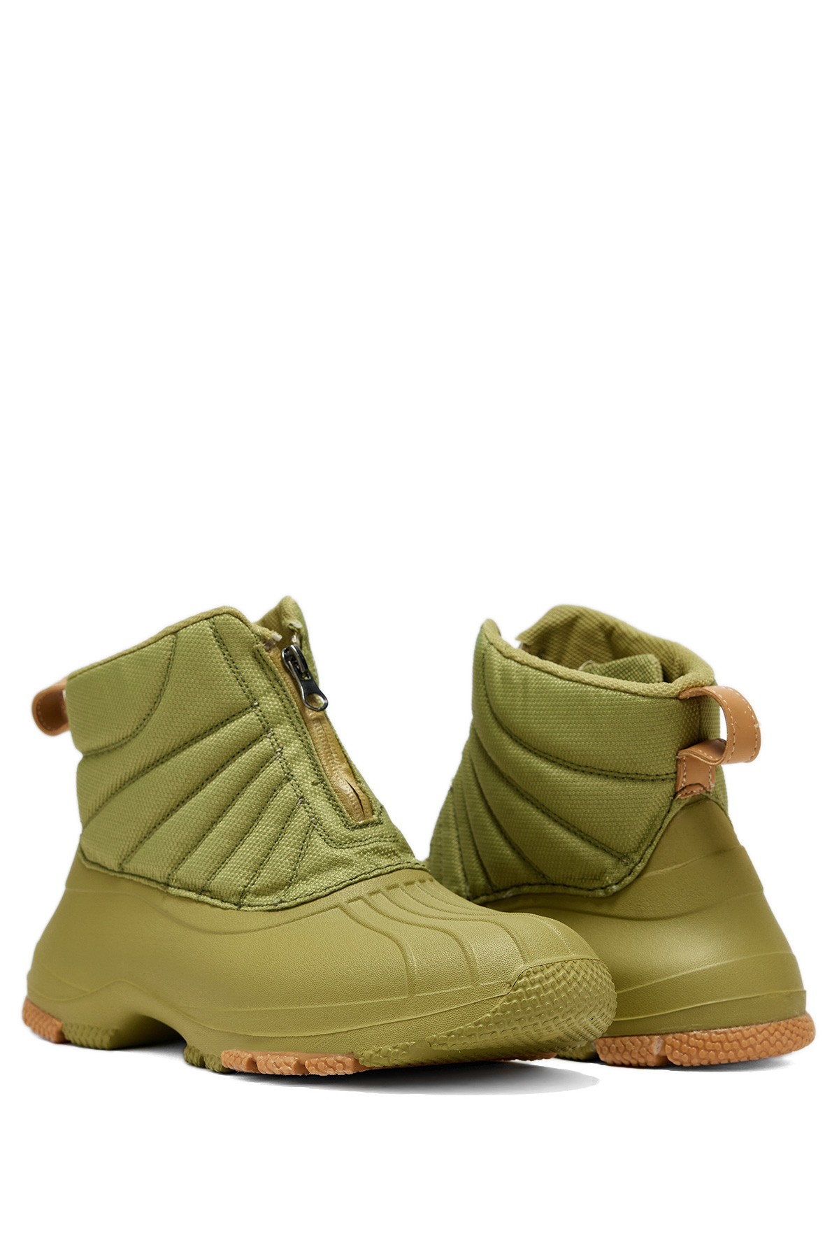 Kadın Yeşil Rahat Kalıp Fermuarlı Bot - Görsel 3