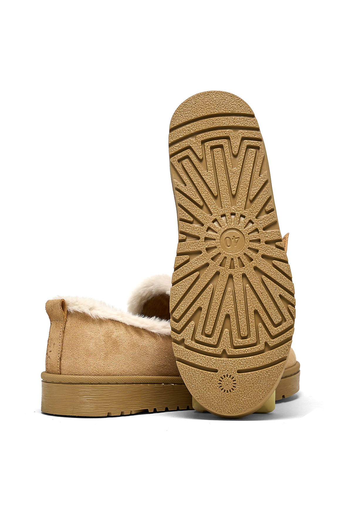 Kadın Nude Süet Rahat Kalıp İçi Kürklü Tokalı Kısa Bot - Görsel 5