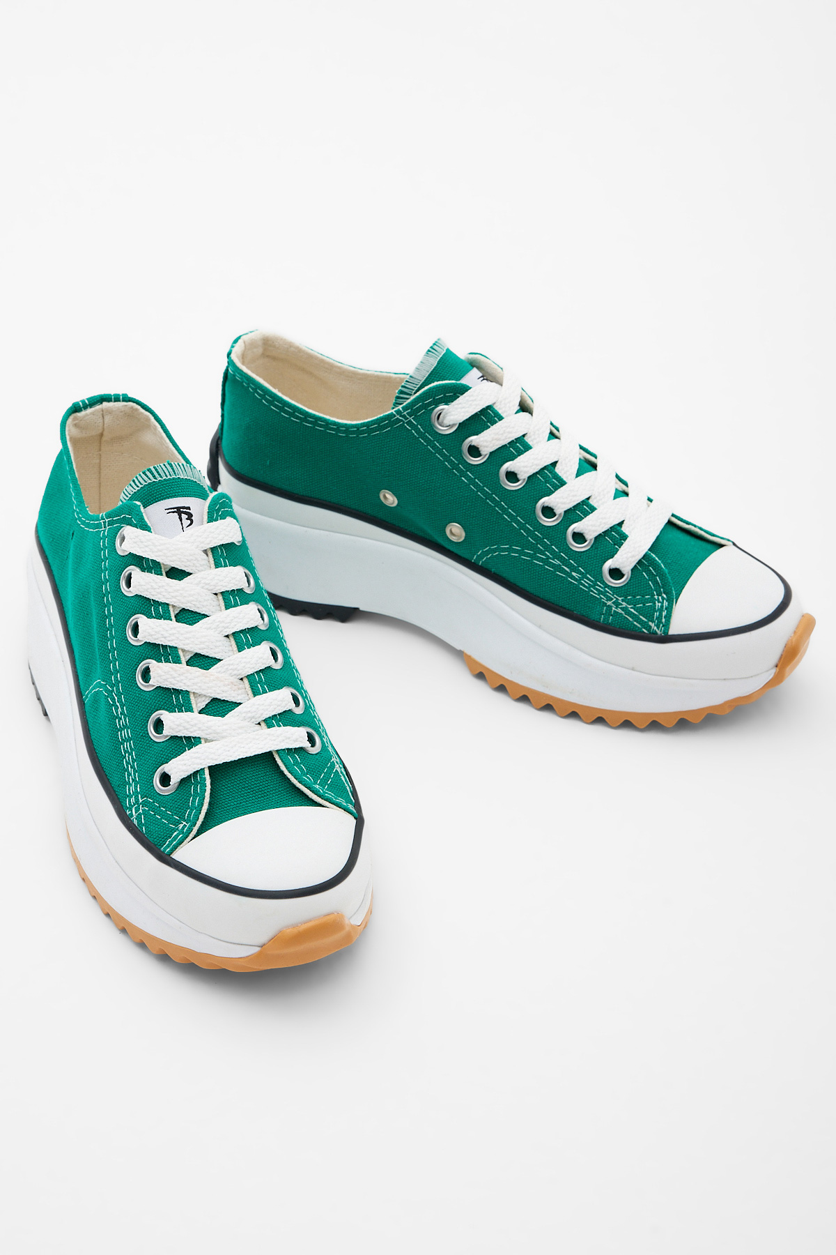Unisex Yeşil Rahat Kalıp Snekar Ayakkabı - Görsel 4