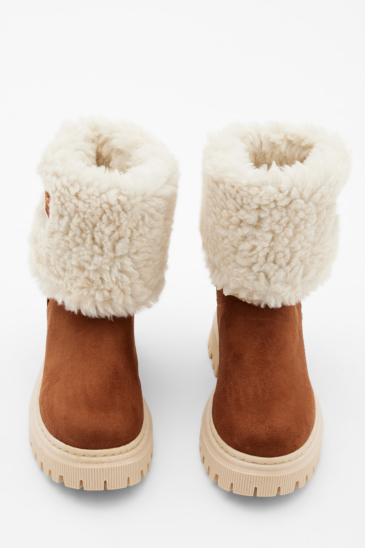 Kız Çocuk Taba Süet İçi Kürklü Bot - Görsel 5