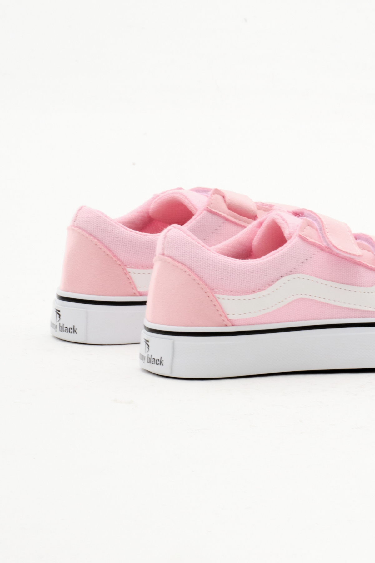 Çocuk Unisex Pembe Kauçuk Taban Keten Cırtlı Spor Ayakkabı - Görsel 6