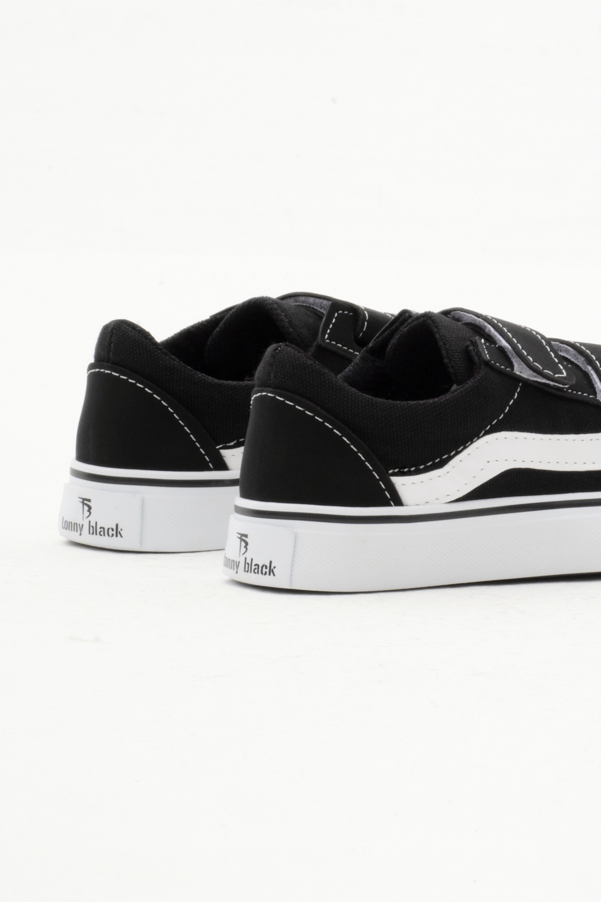 Çocuk Unisex Siyah Kauçuk Taban Keten Cırtlı Spor Ayakkabı - Görsel 6