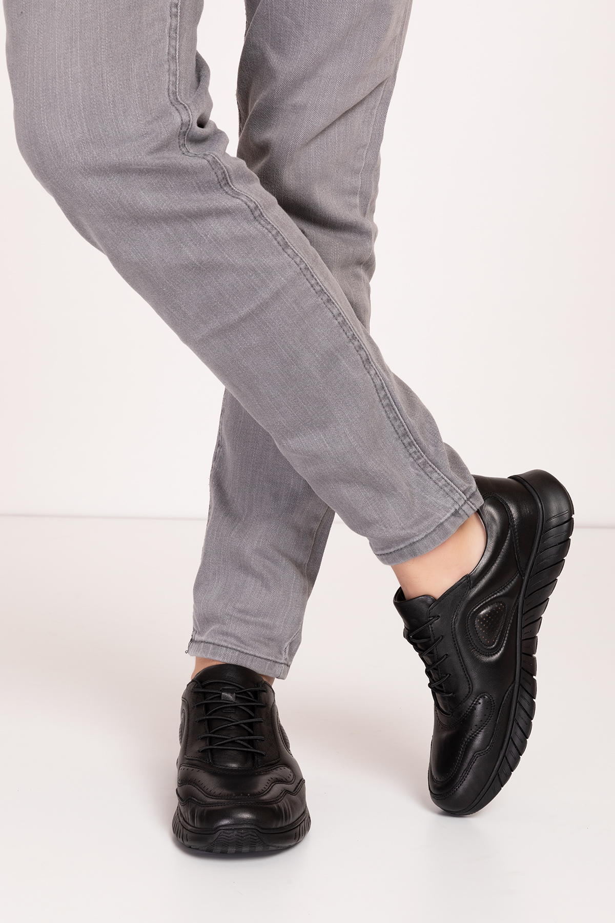 Gondol Erkek Hakiki Deri Hafif Esnek Kaymaz Taban Ayakkabı af.2500 - Görsel 4