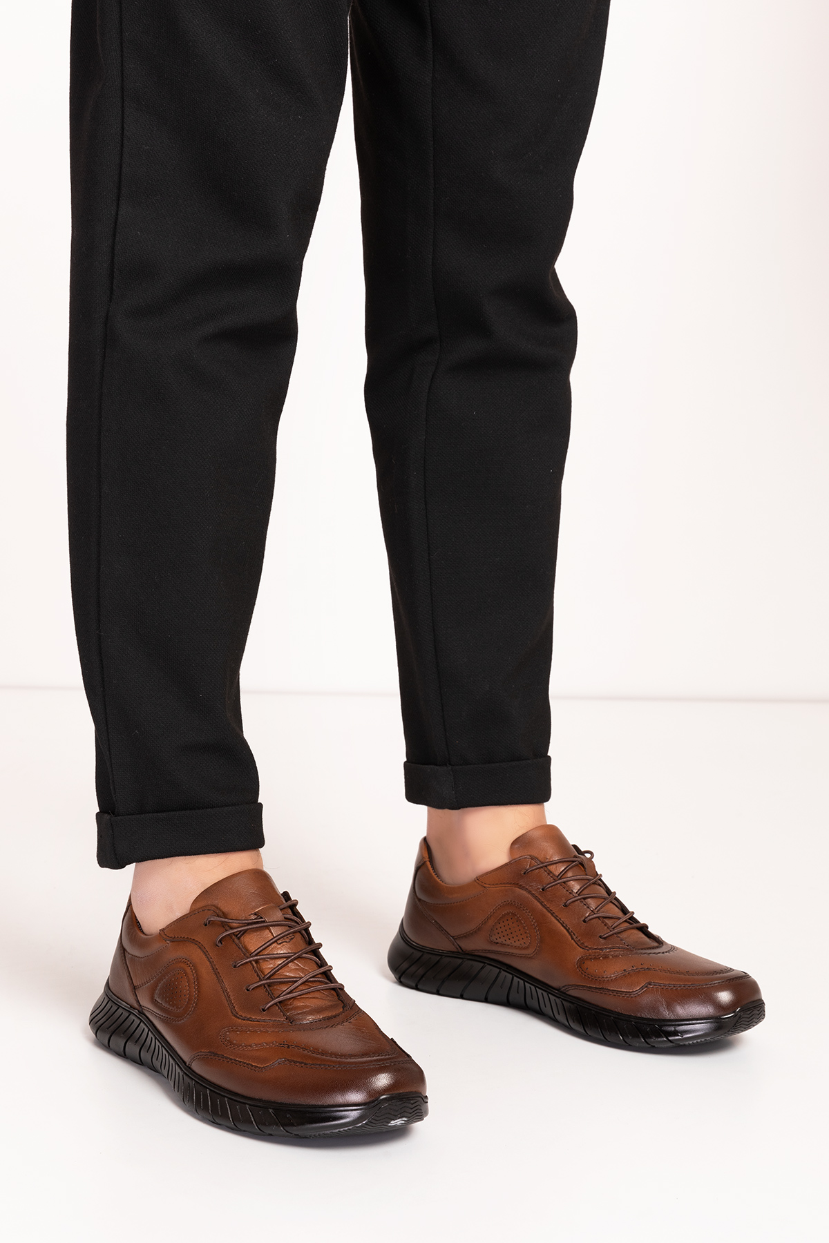 Gondol Erkek Hakiki Deri Hafif Esnek Kaymaz Taban Ayakkabı af.2500 - Görsel 3