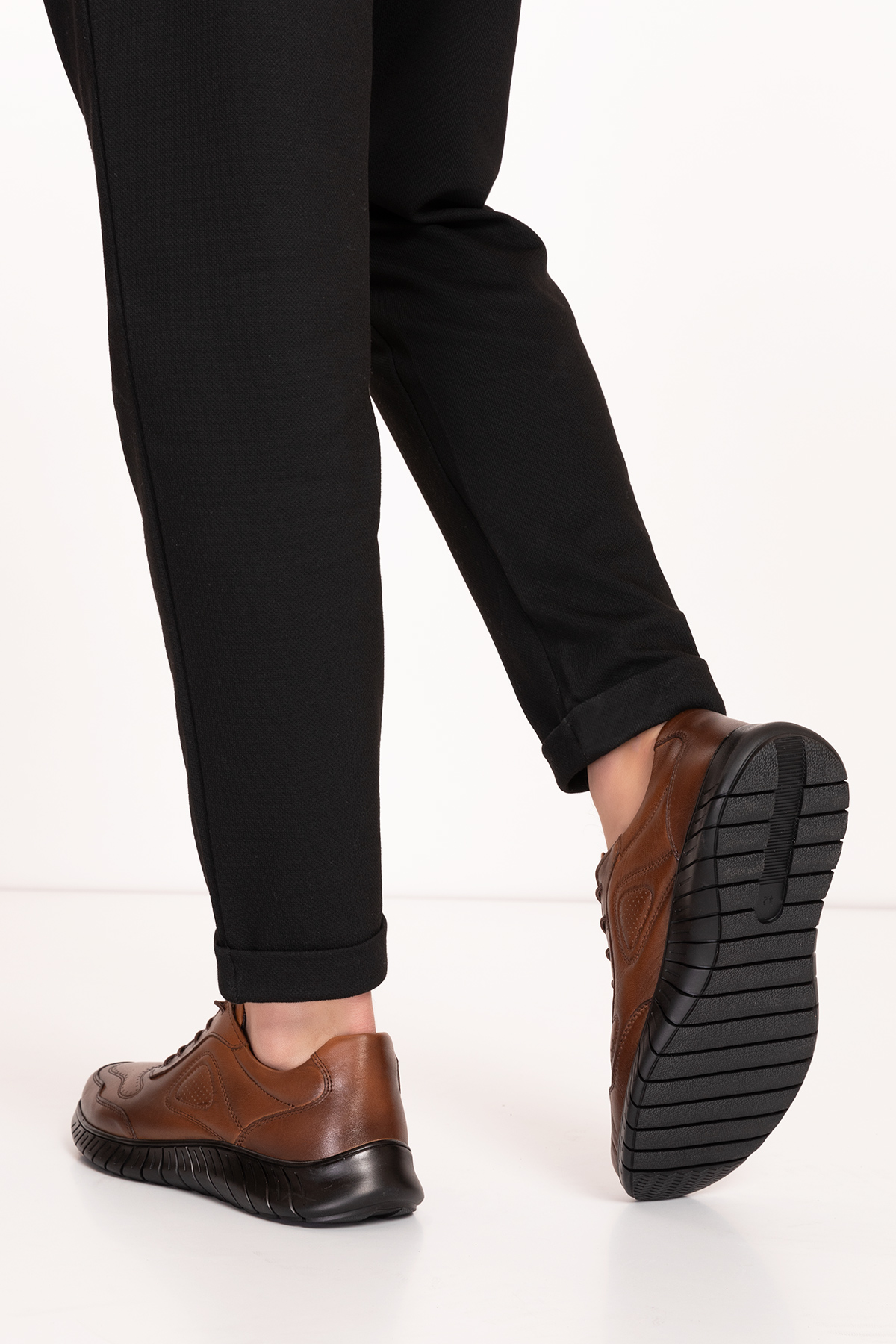 Gondol Erkek Hakiki Deri Hafif Esnek Kaymaz Taban Ayakkabı af.2500 - Görsel 4