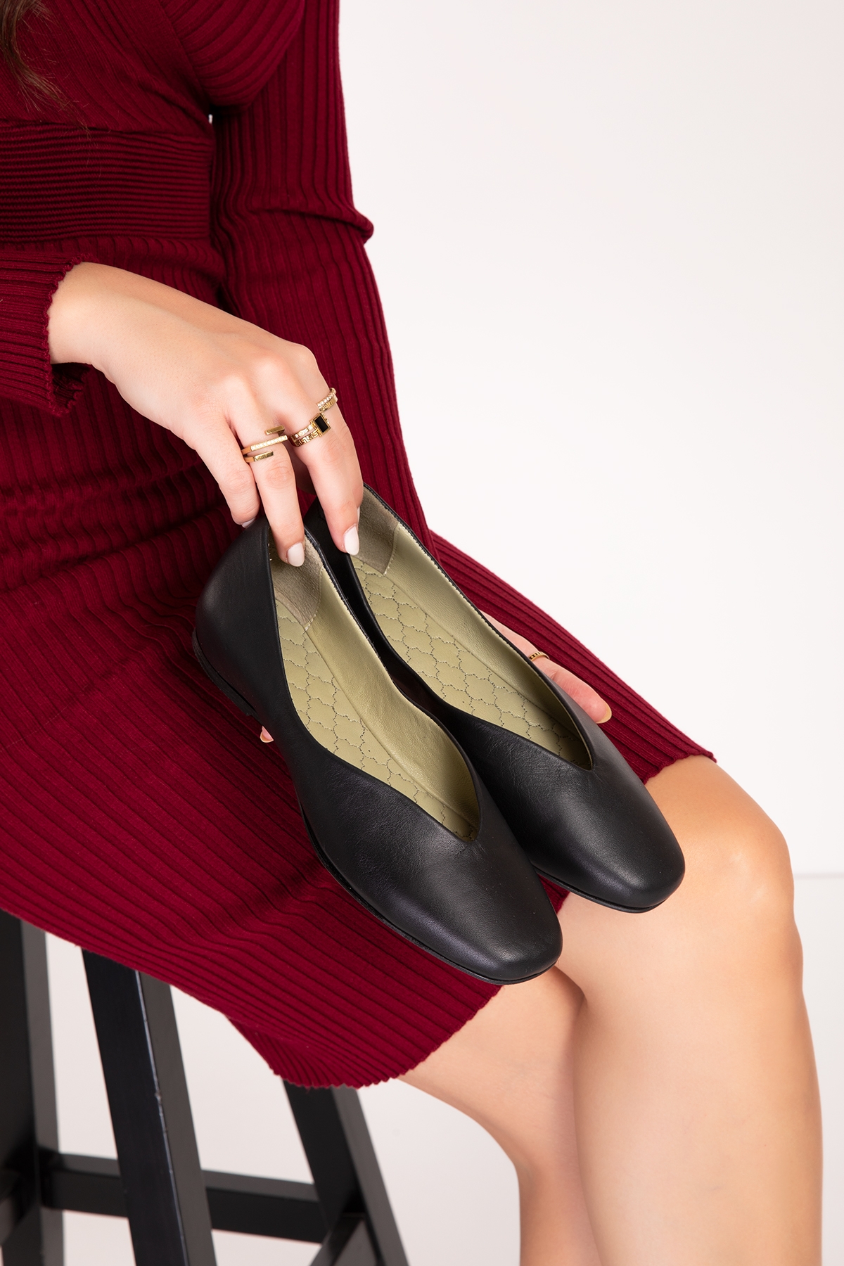 Gondol Hakiki Deri Sade Klasik Babet bel.303 - Görsel 3