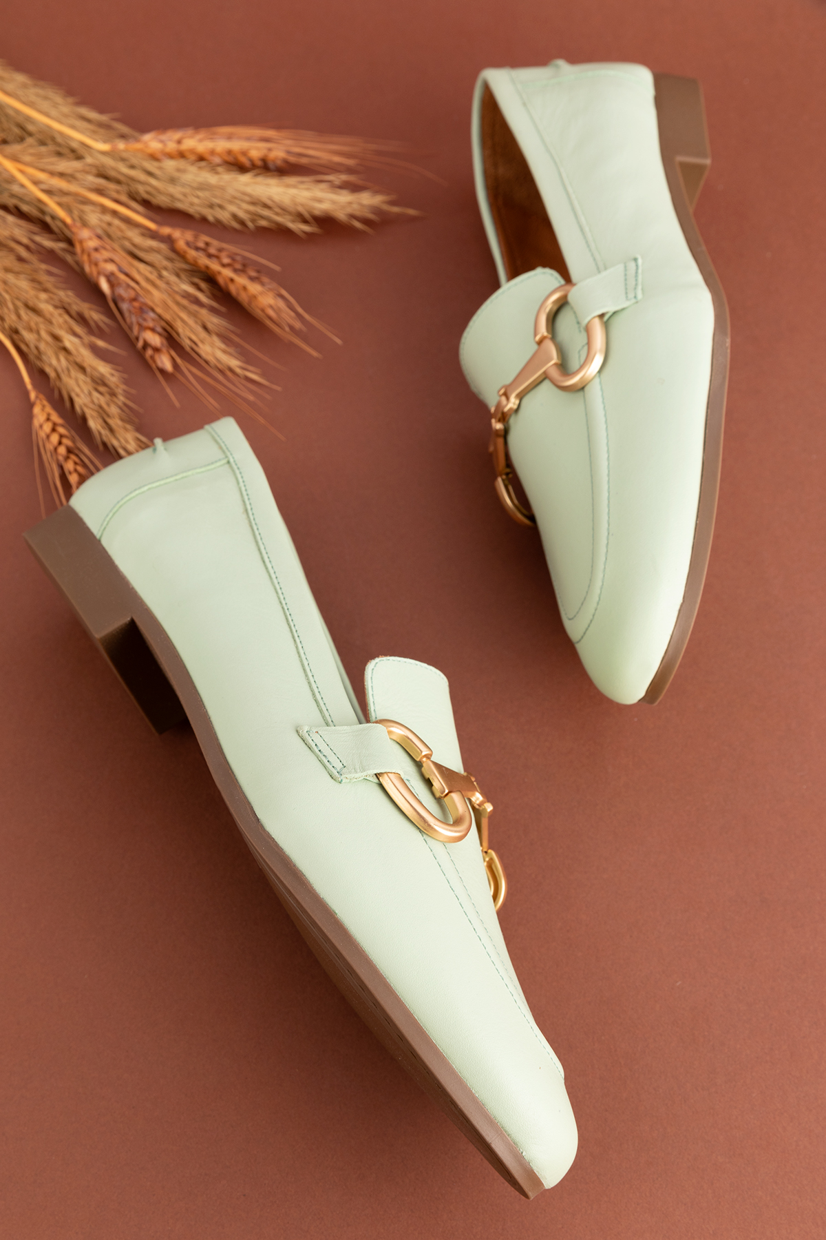 Gondol Hakiki Deri Toka Detaylı Kadın Babet tzr.23121 - Görsel 5