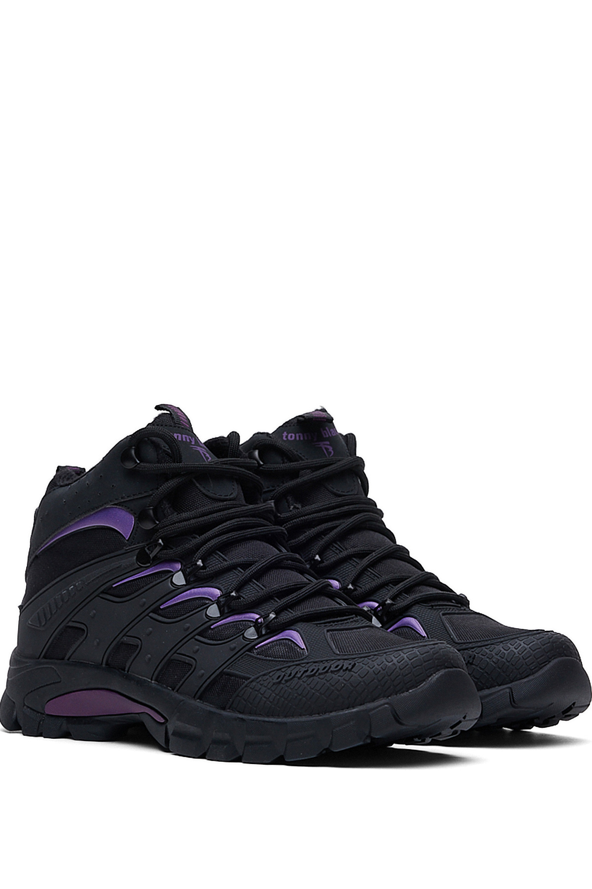 Unisex Siyah Mor Rahat Kalıp Suı İtici Özellikli Bağcıklı Bot - Görsel 3