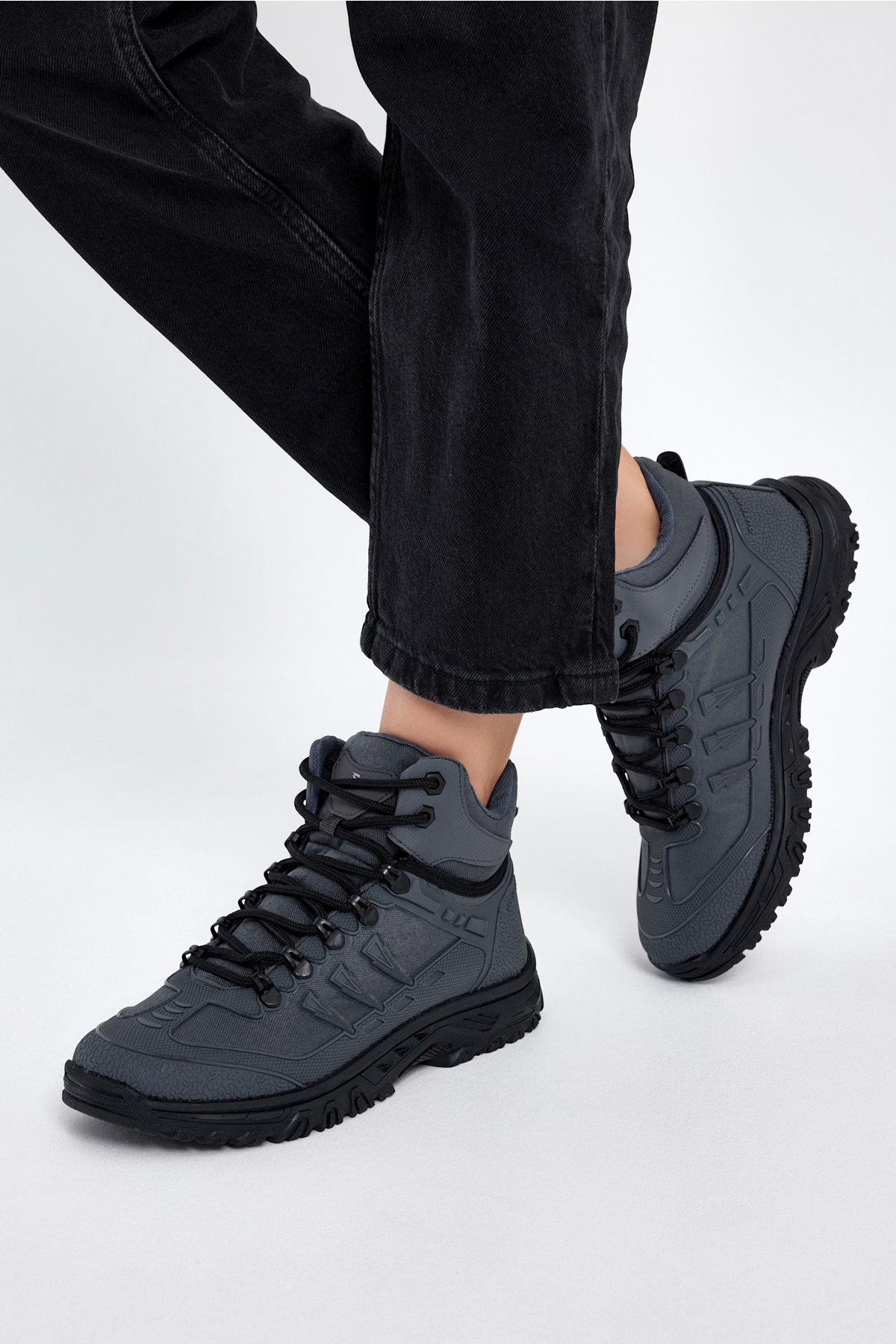 Erkek Füme Rahat Kalıp Kalın Taban Yanı Detaylı Bağcıklı Bot - Görsel 3