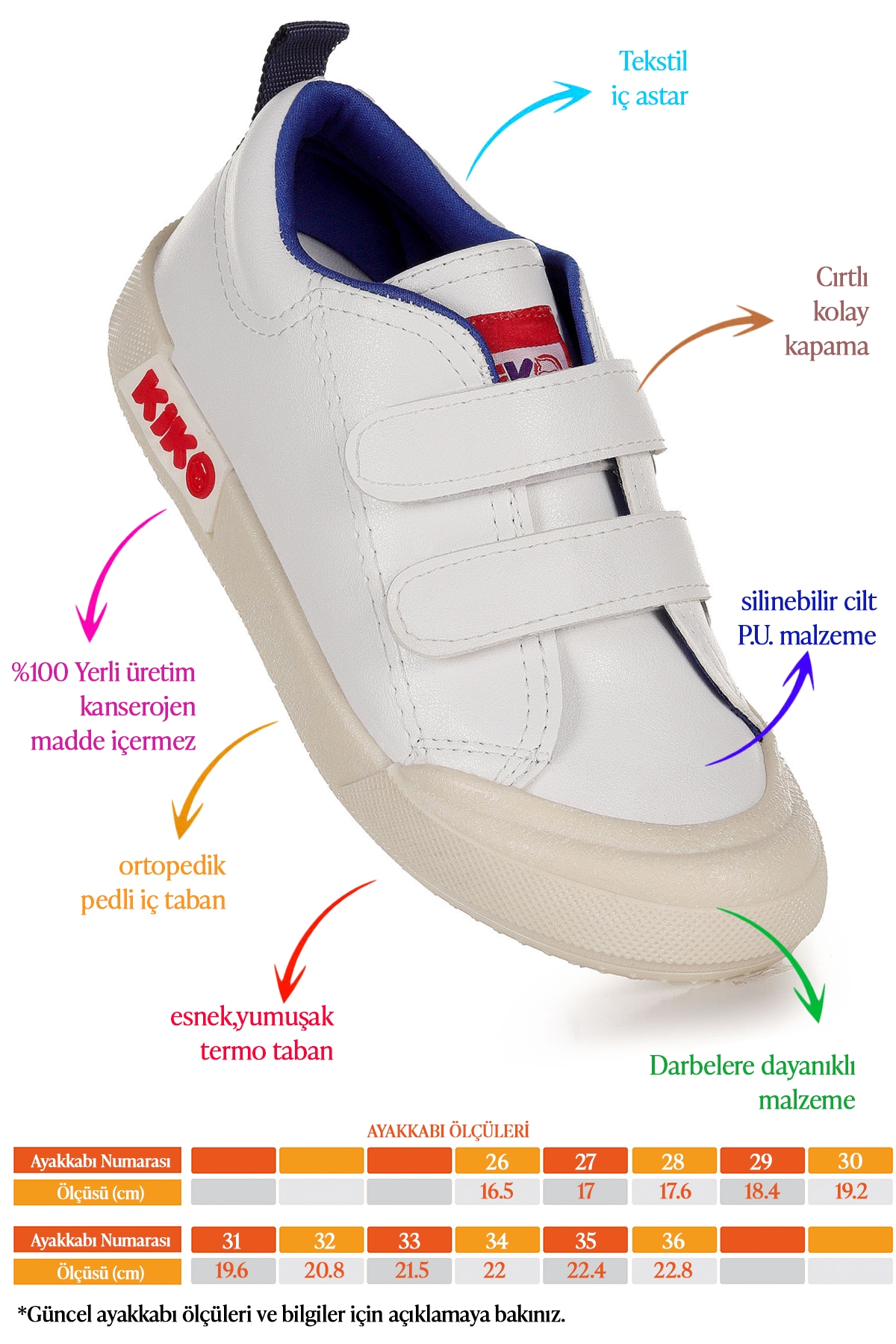 Suba Cırtlı Termo Taban Erkek Çocuk Günlük Spor Ayakkabı Beyaz - Mavi - Görsel 3