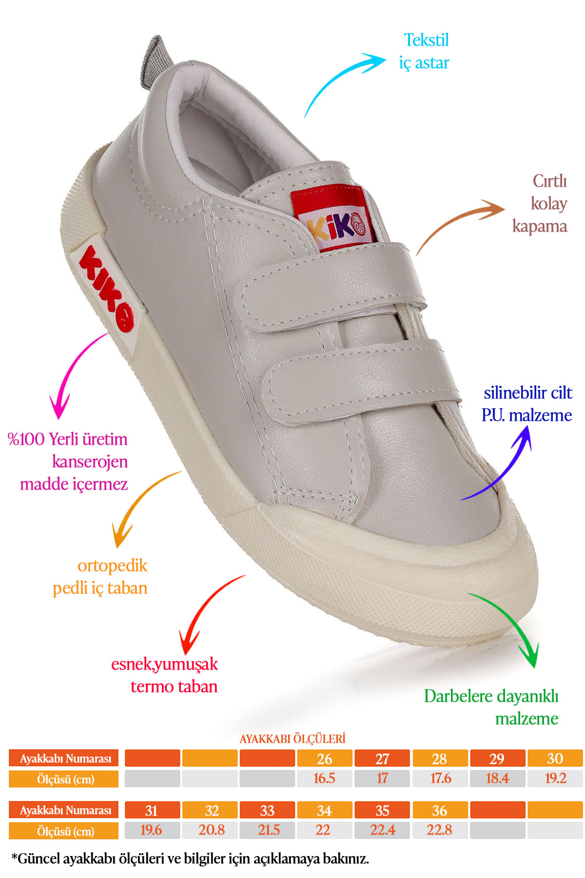 Suba Cırtlı Termo Taban Erkek Çocuk Günlük Spor Ayakkabı Gri - Görsel 3