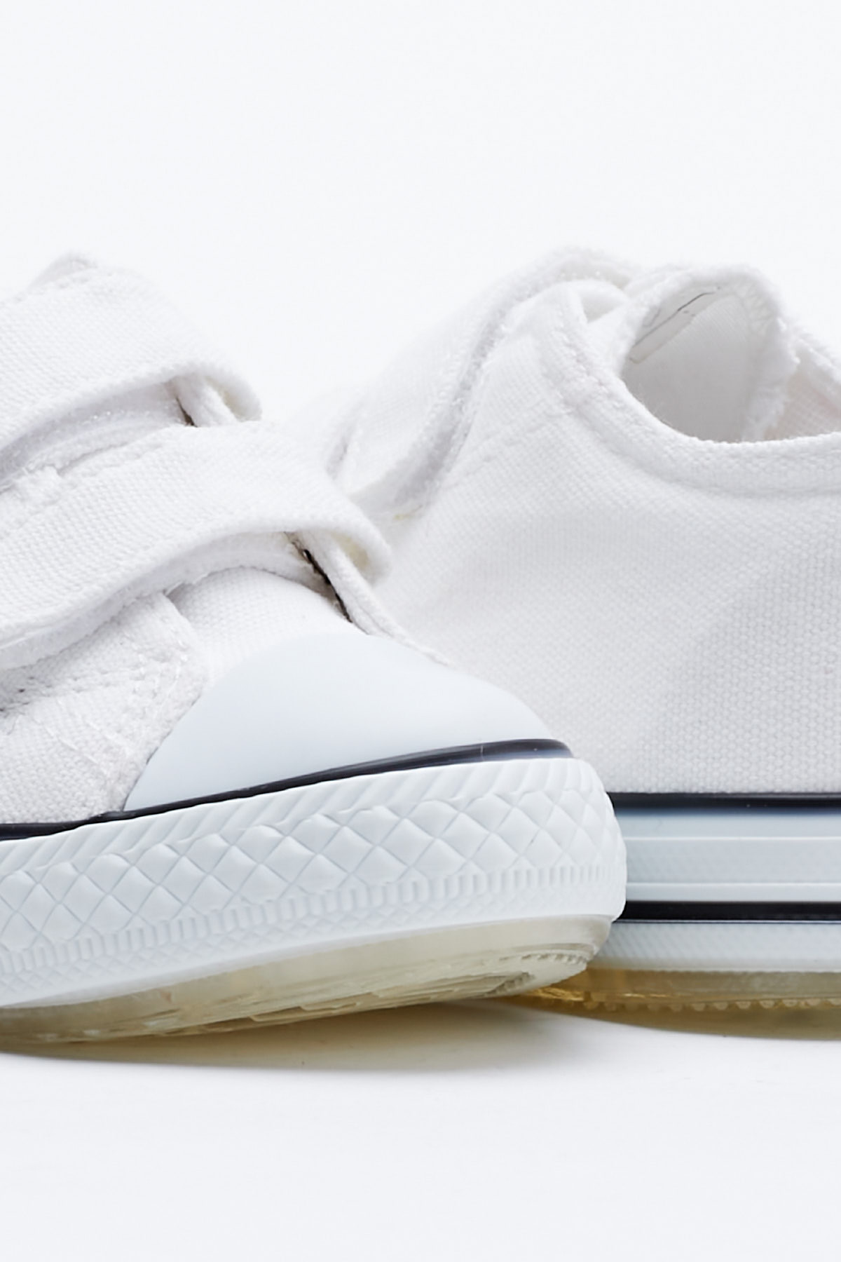 Çocuk Unisex Beyaz Rahat Kalıp Işıklı Cırtlı Spor Ayakkabı - Görsel 3