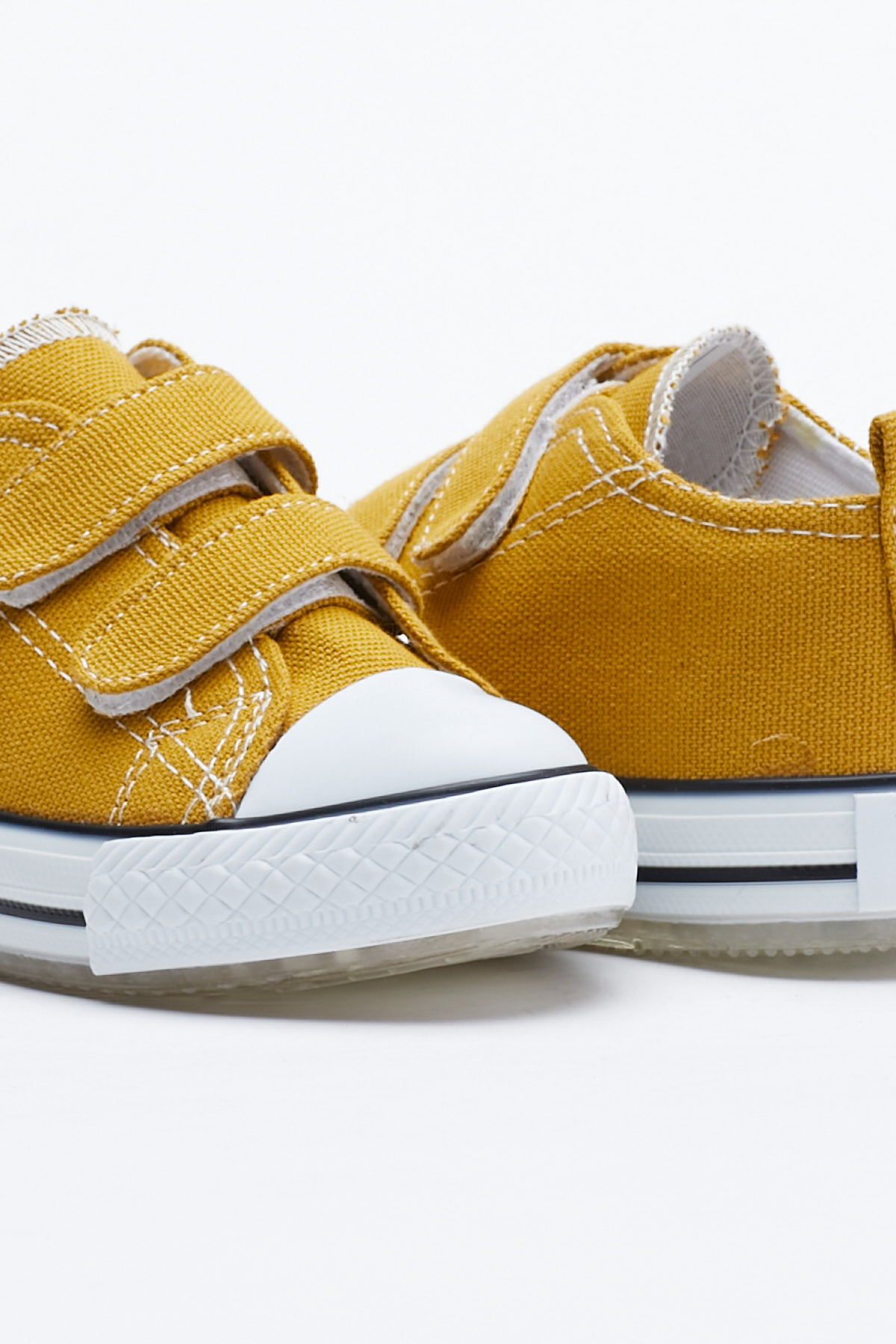 Çocuk Unisex Hardal Rahat Kalıp Işıklı Cırtlı Spor Ayakkabı - Görsel 3