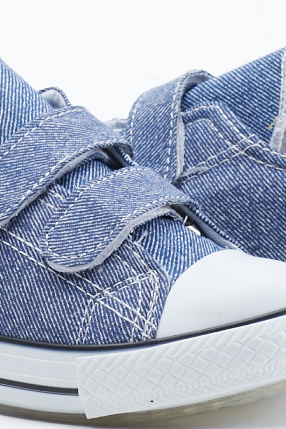 Çocuk Unisex Kot Mavi Rahat Kalıp Işıklı Cırtlı Spor Ayakkabı - Görsel 3
