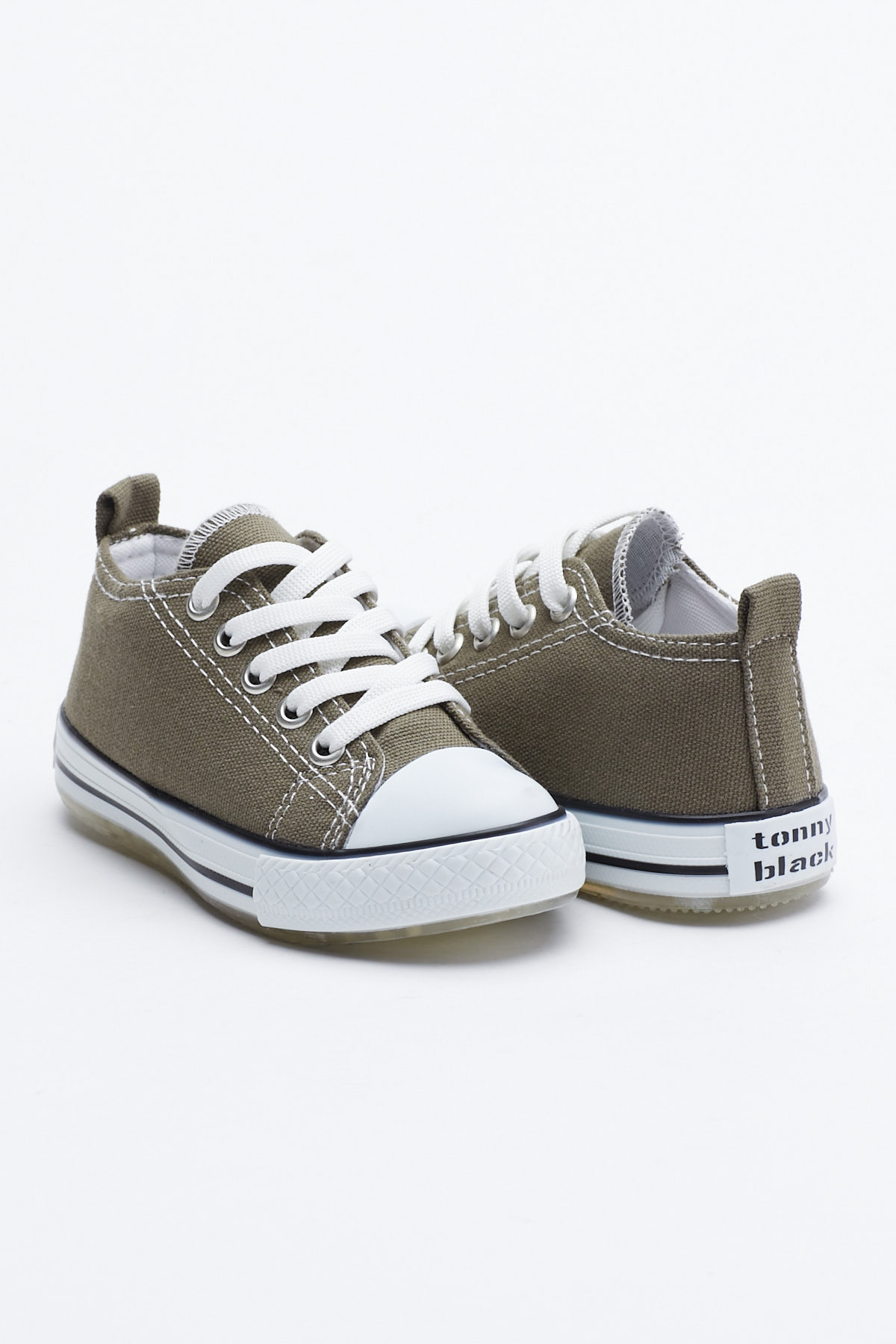 Çocuk Unisex Haki Rahat Kalıp Işıklı Bağcıklı Spor Ayakkabı - Görsel 4