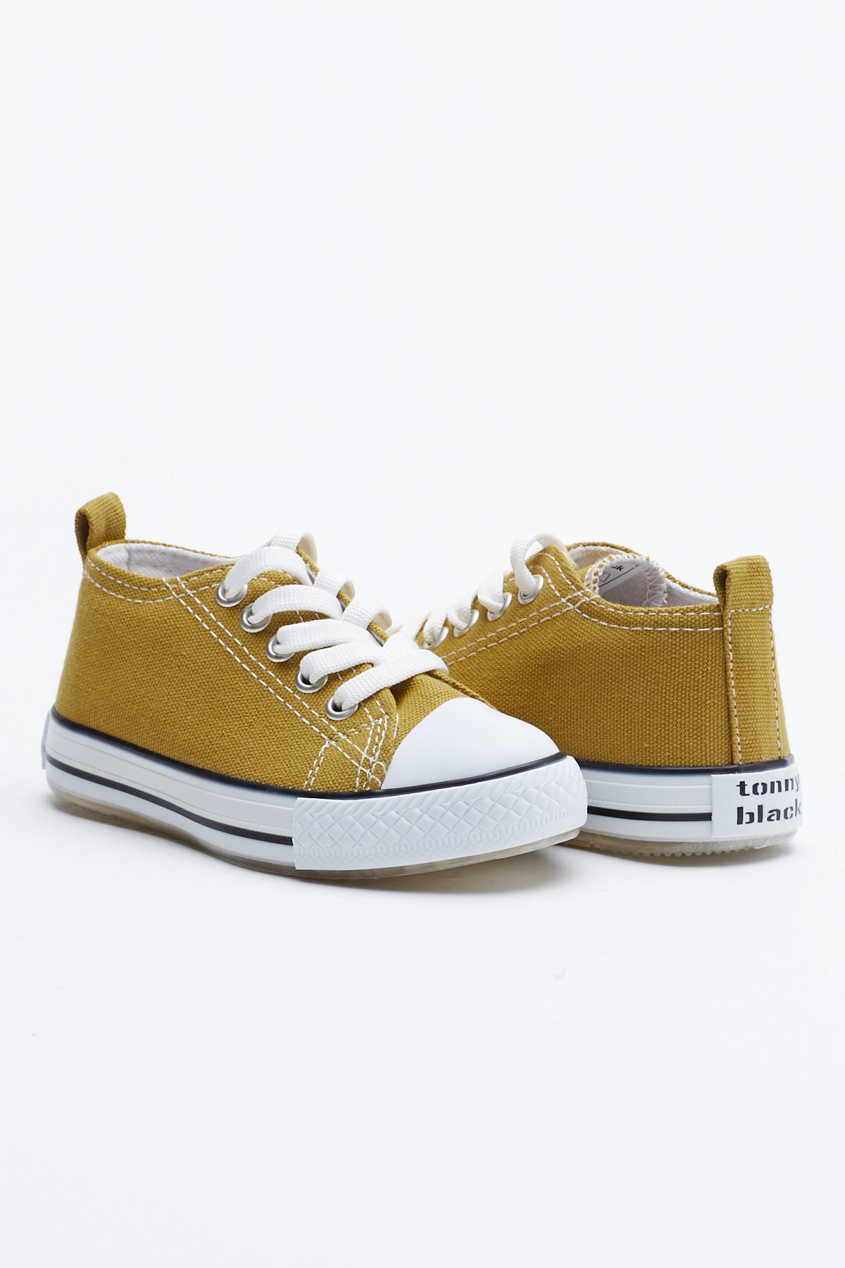 Çocuk Unisex Hardal Rahat Kalıp Işıklı Bağcıklı Spor Ayakkabı - Görsel 4