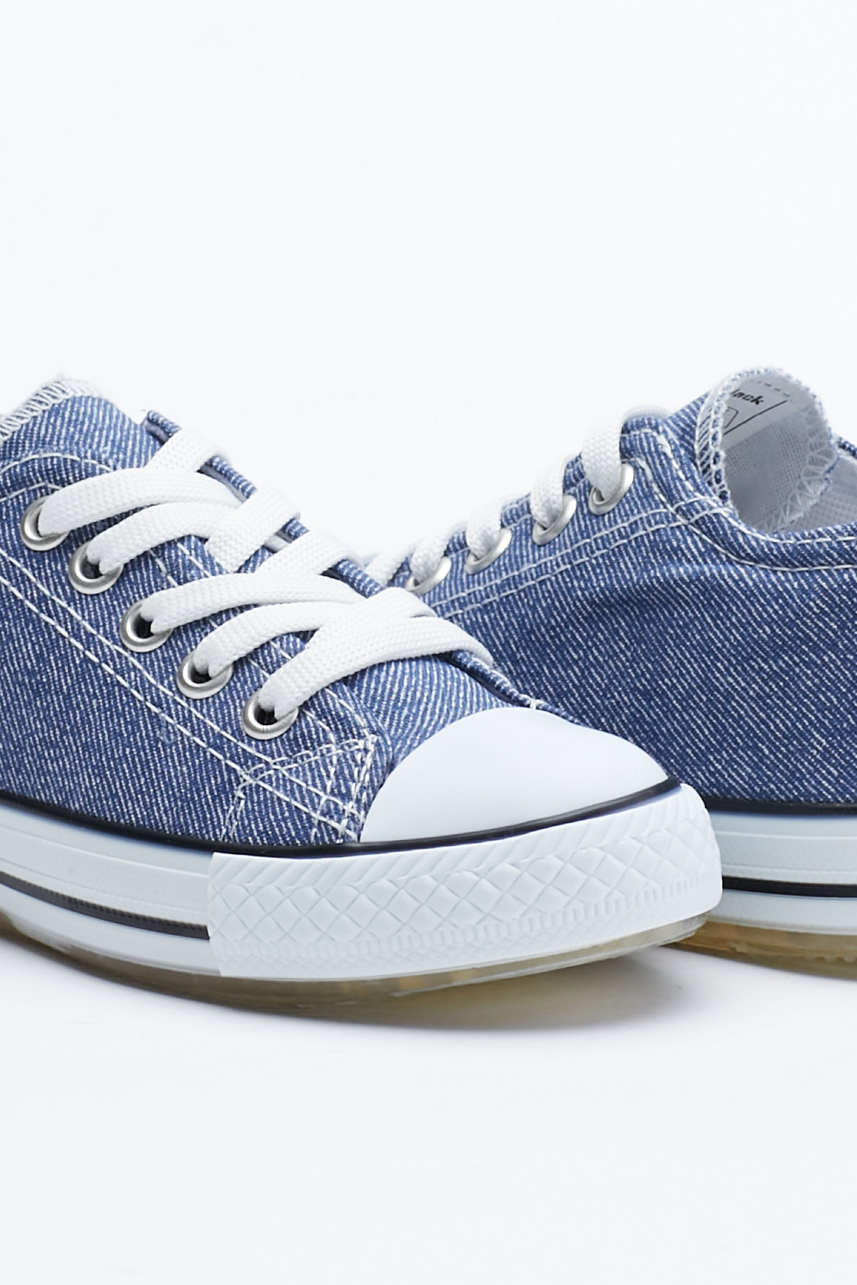 Çocuk Unisex Kot Mavi Rahat Kalıp Işıklı Bağcıklı Spor Ayakkabı - Görsel 3