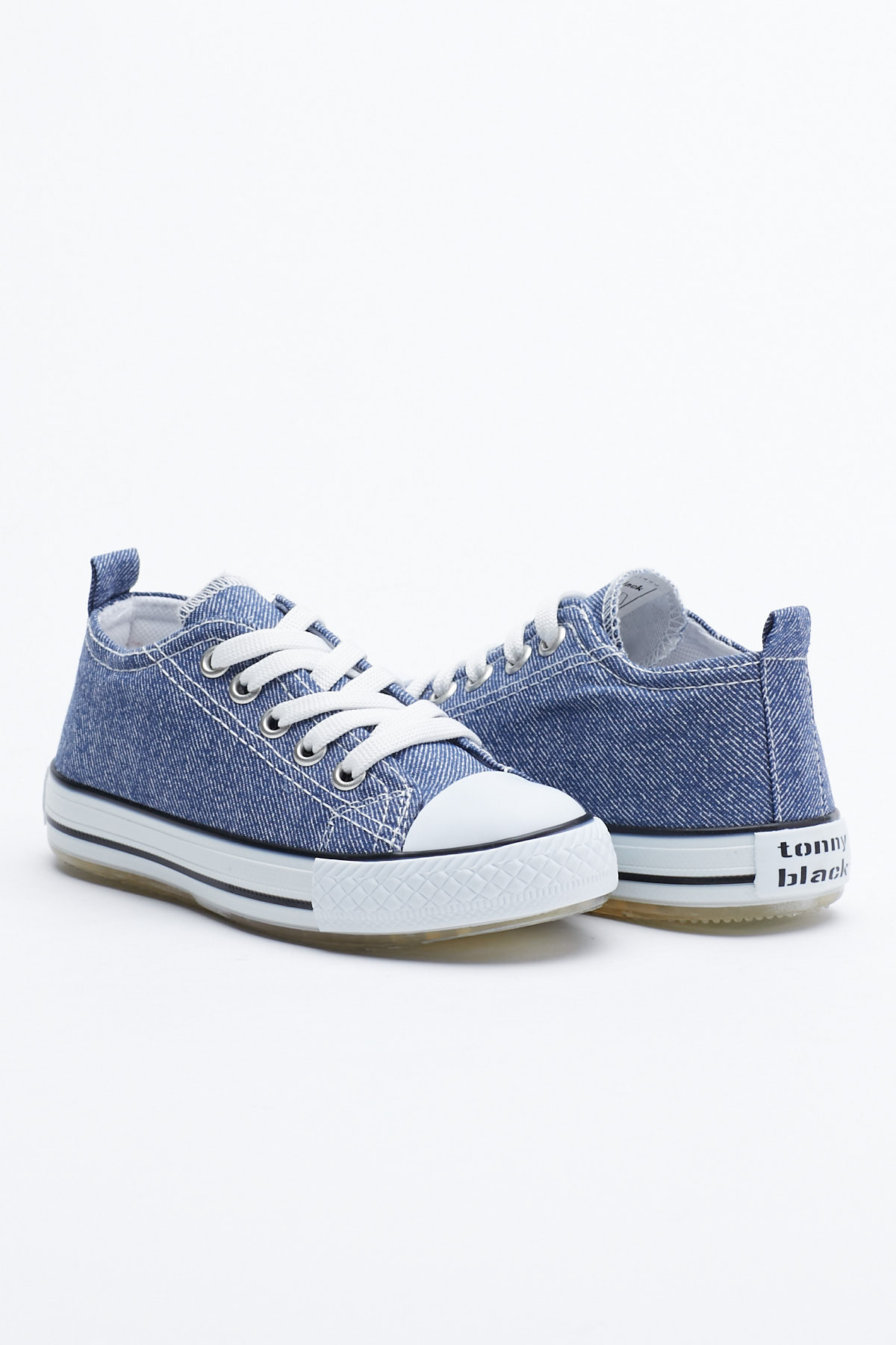 Çocuk Unisex Kot Mavi Rahat Kalıp Işıklı Bağcıklı Spor Ayakkabı - Görsel 4