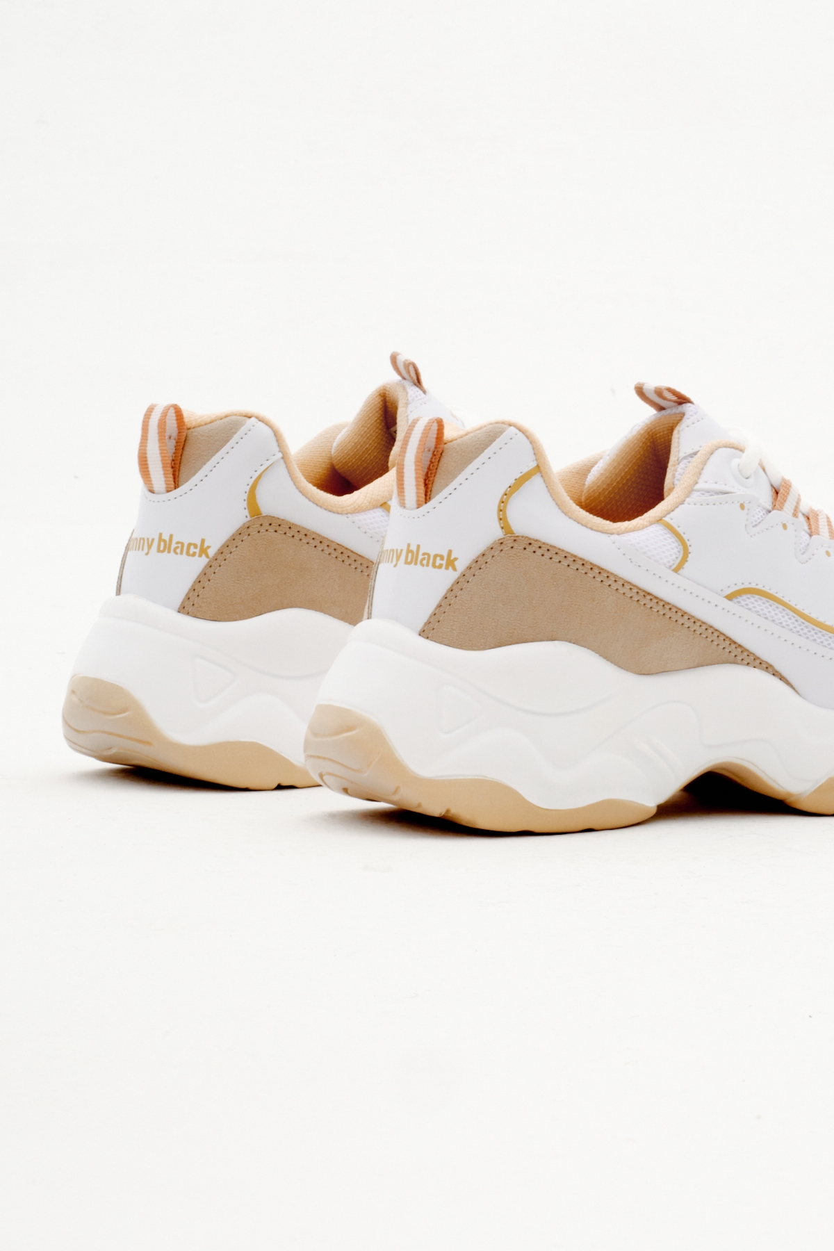 Kadın Bej Rahat Kalıp Yüksek Taban Bağcıklı Spor Ayakkabı - Görsel 6